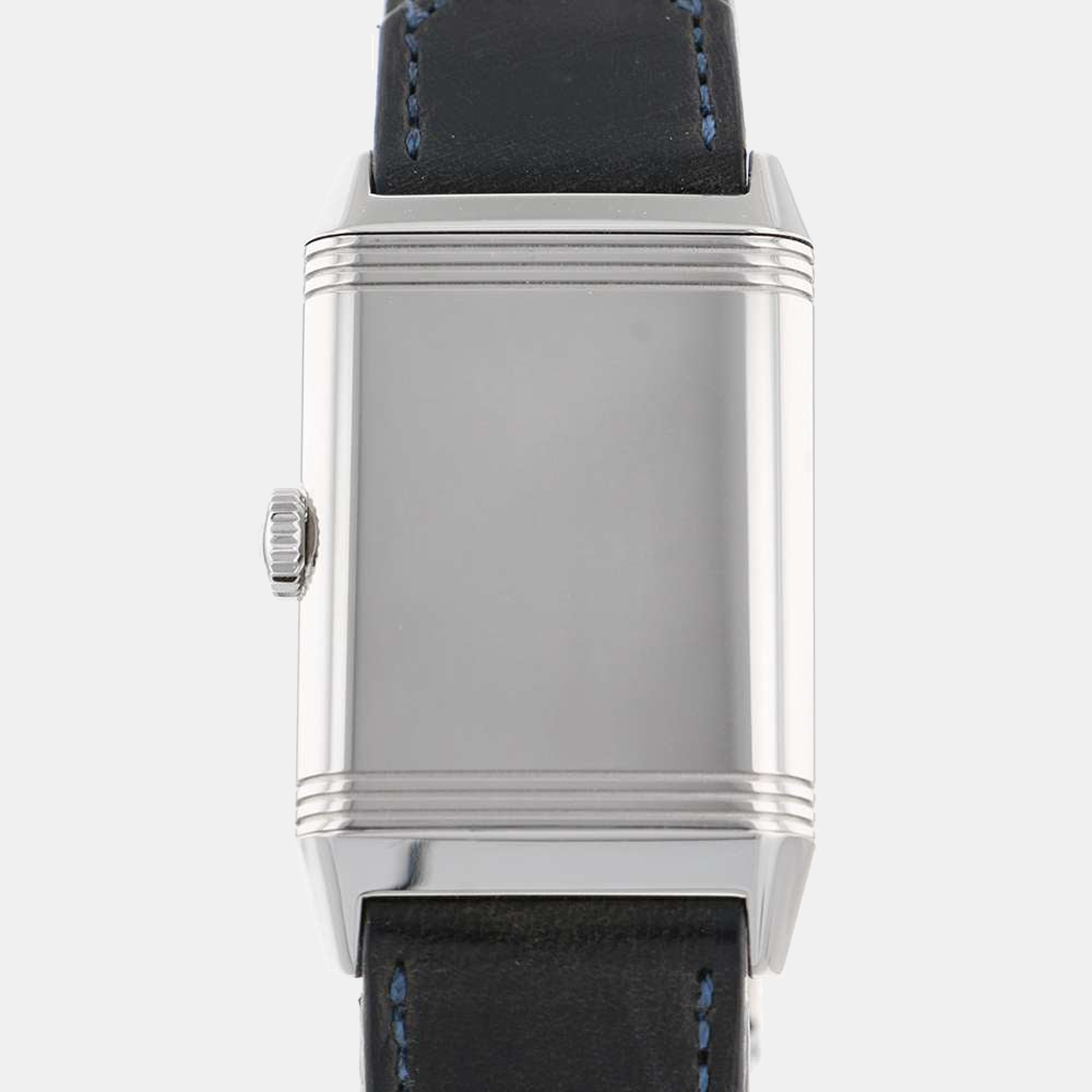 Jaeger LeCoultre Blue Stainless Steel Reverso Q3978480 Men's Wristwatch 45 Mm