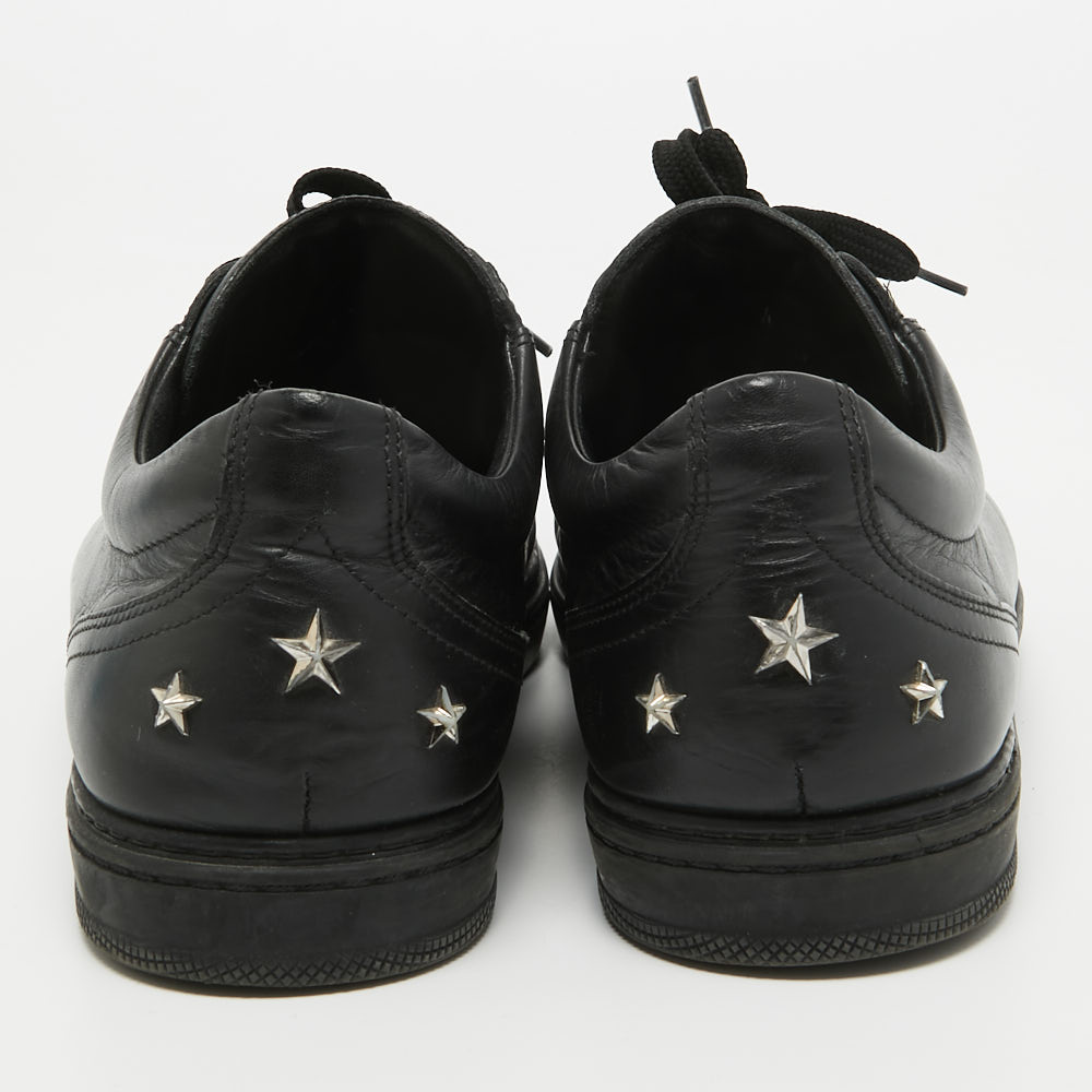 Jimmy Choo Black Leather Ace Low Top Sneakers Size 43.5