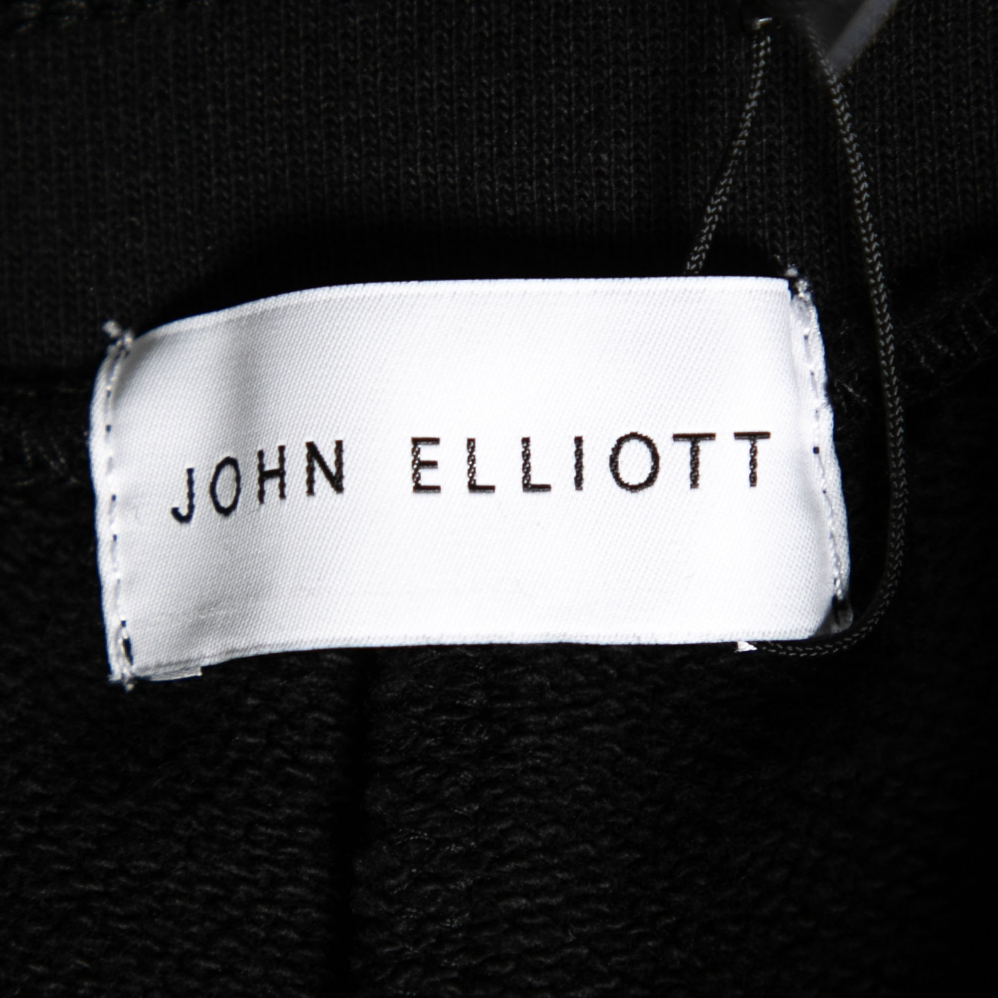 John Elliott Black Cotton Drawstring Waist Detail Shorts M