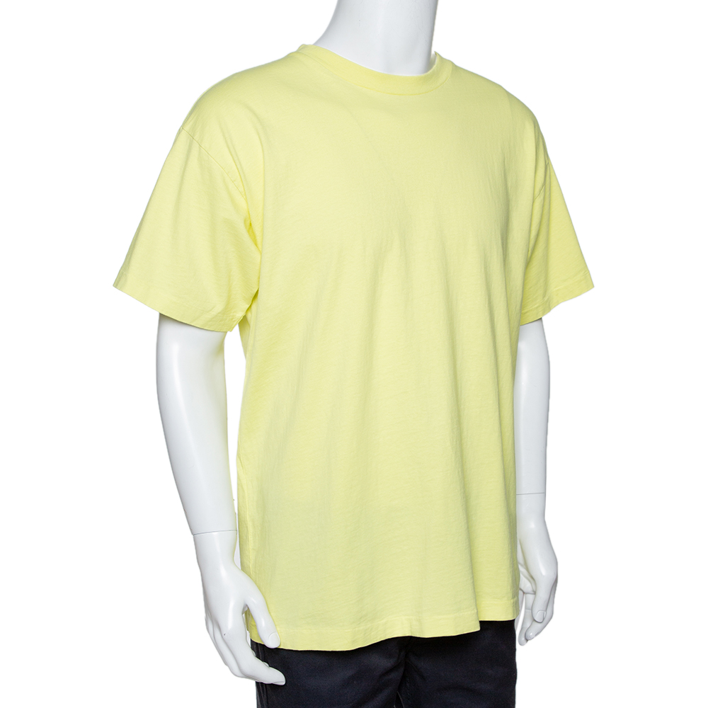 

John Elliott Fluorescent Cotton Crew Neck T Shirt, Yellow