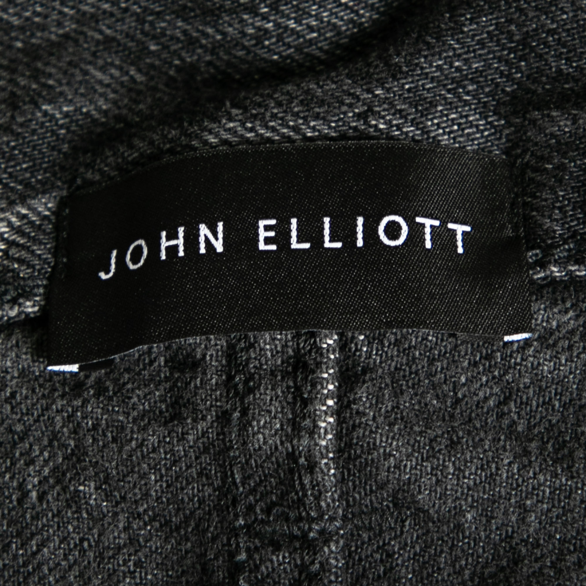 John Elliott Grey Denim Frayed Hem Detail Shorts M