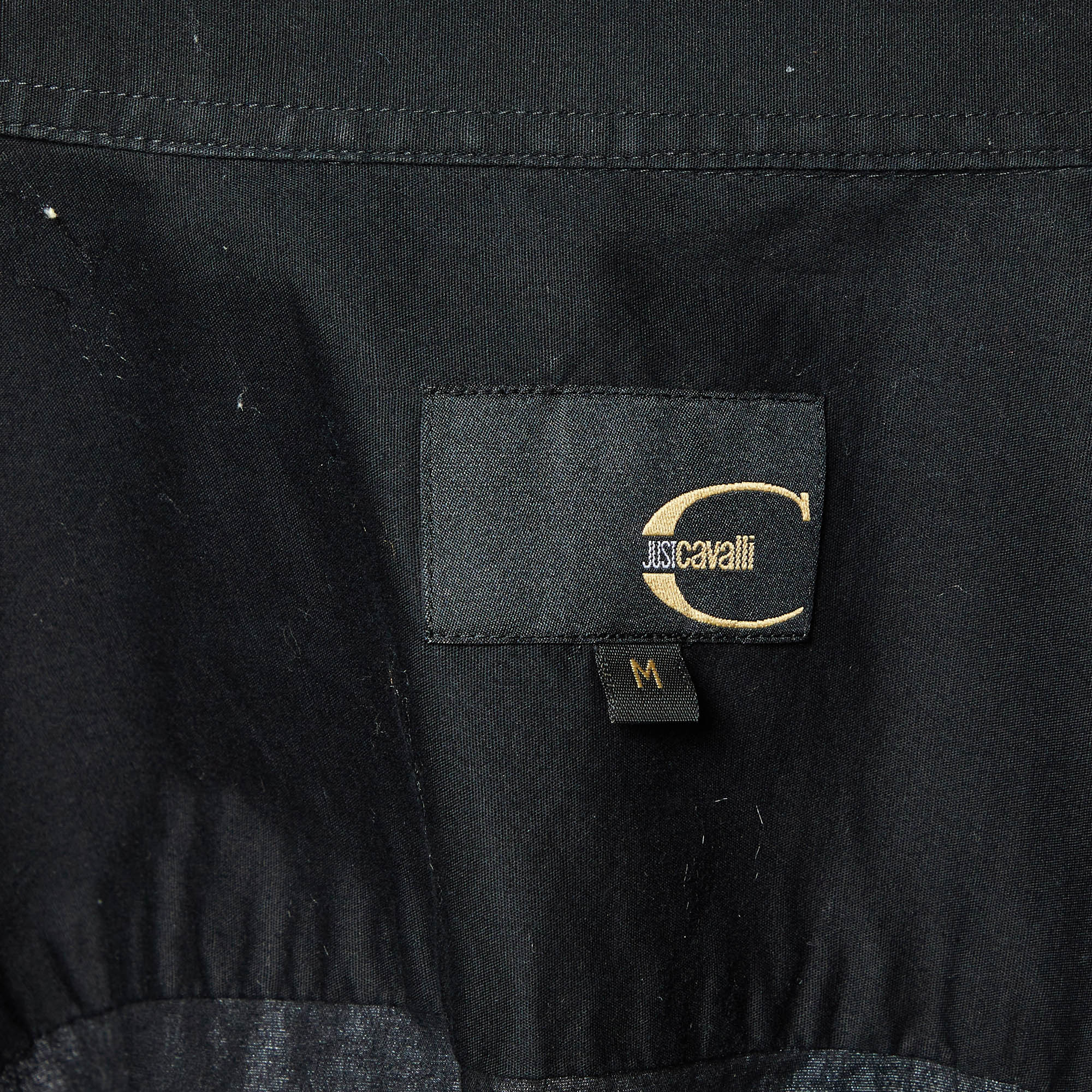 Just Cavalli Black Cotton Cargo Shirt M