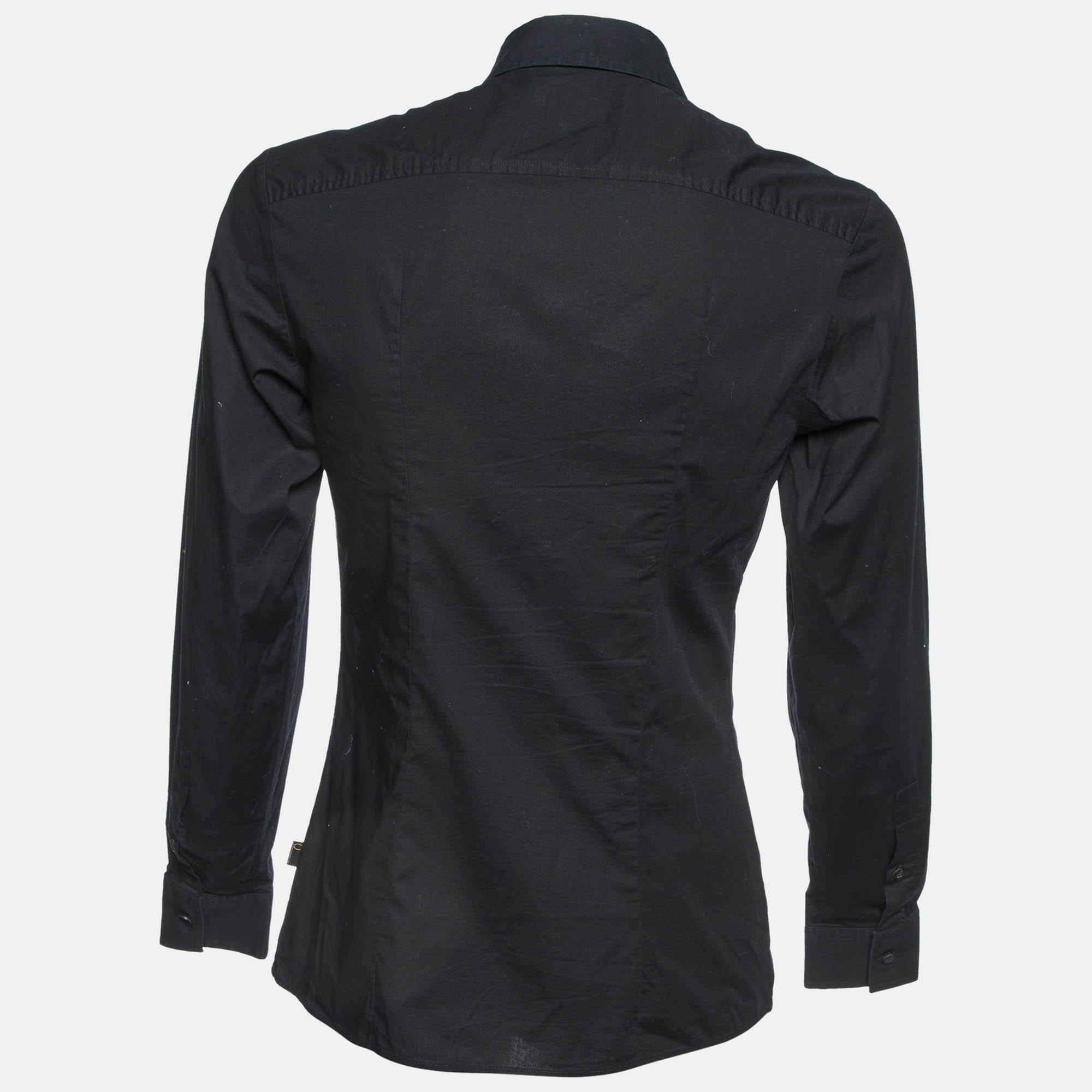 Just Cavalli Black Cotton Cargo Shirt M