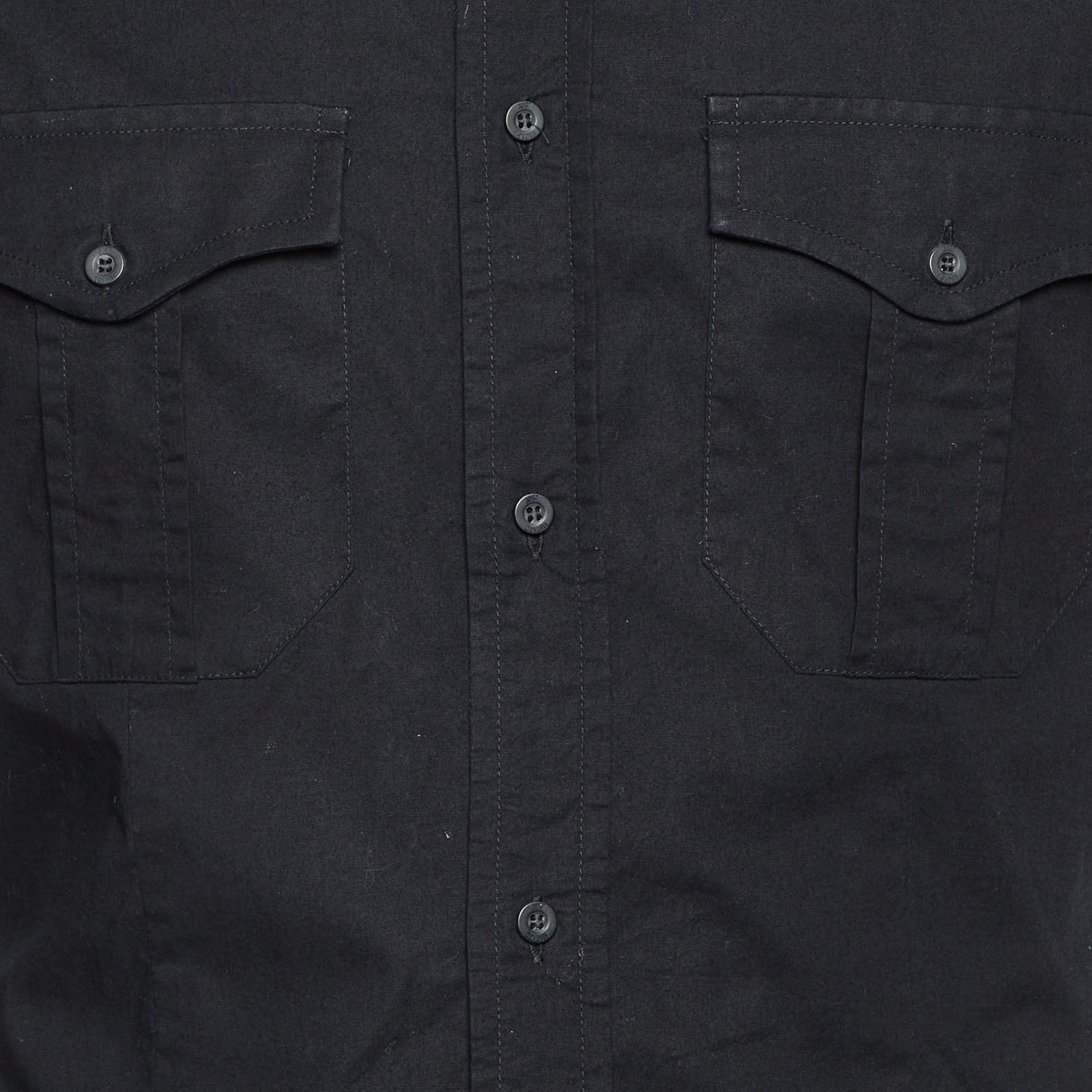 Just Cavalli Black Cotton Cargo Shirt M