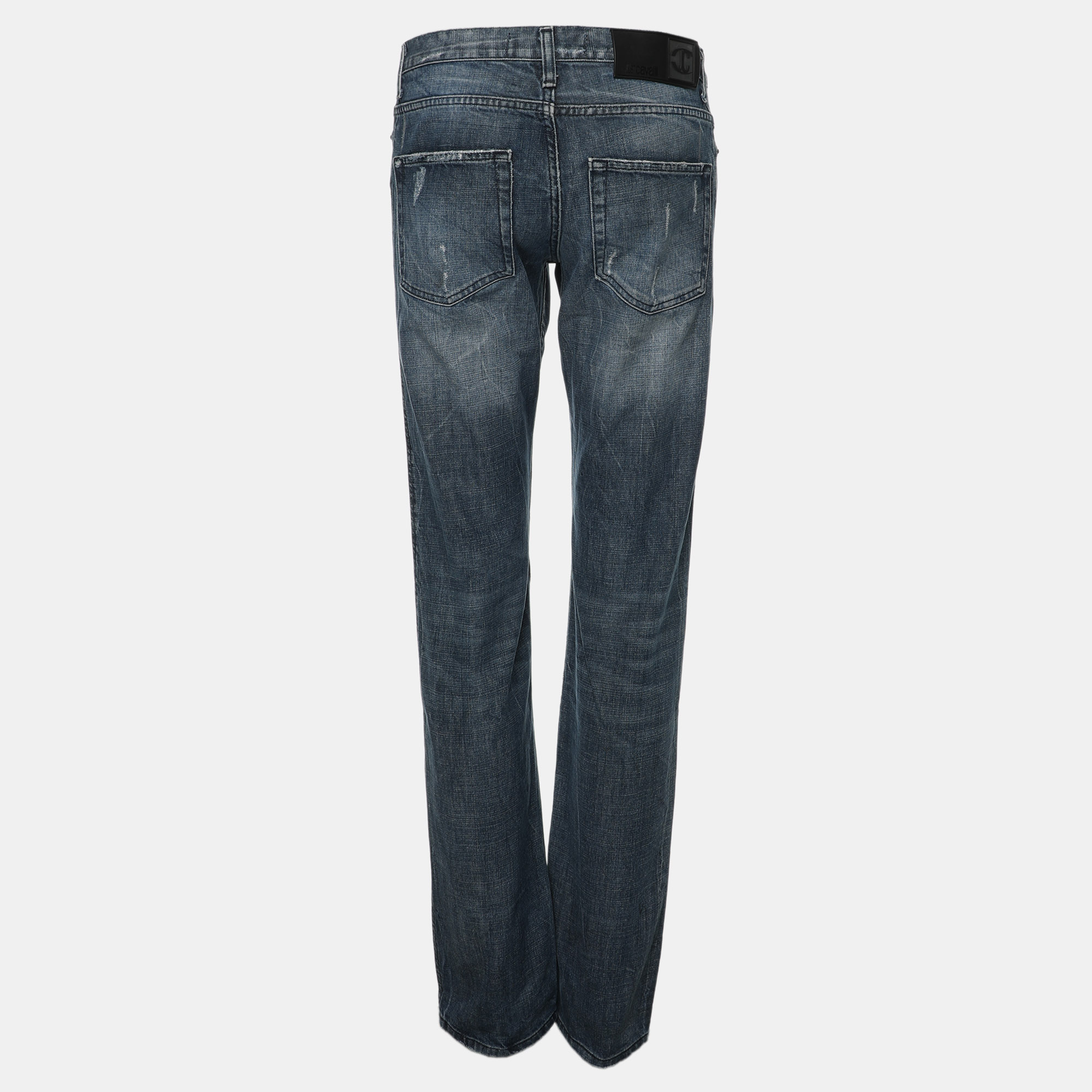 Just Cavalli Blue Denim Distressed Jeans S