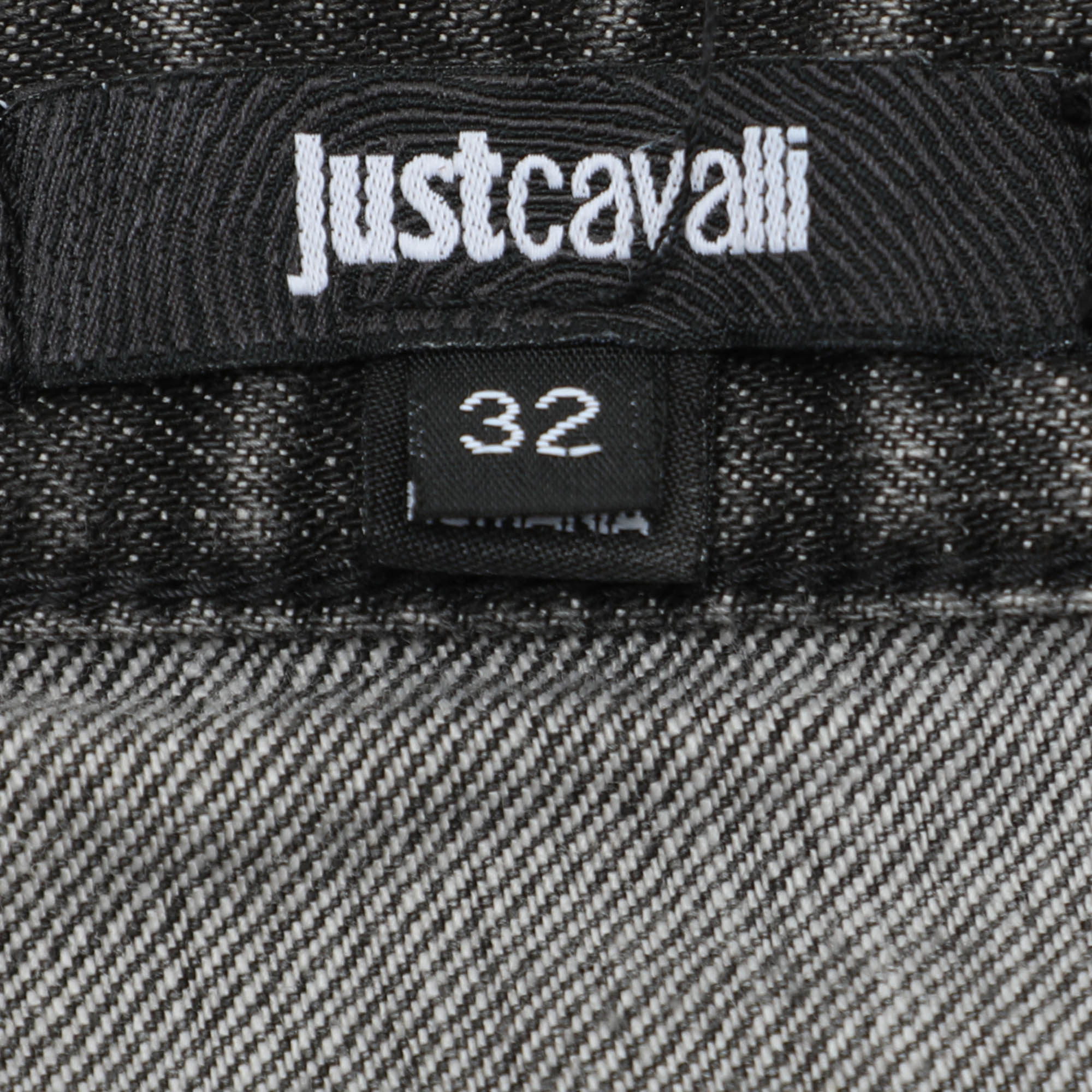 Just Cavalli Grey Cotton Slim Fit Jeans S