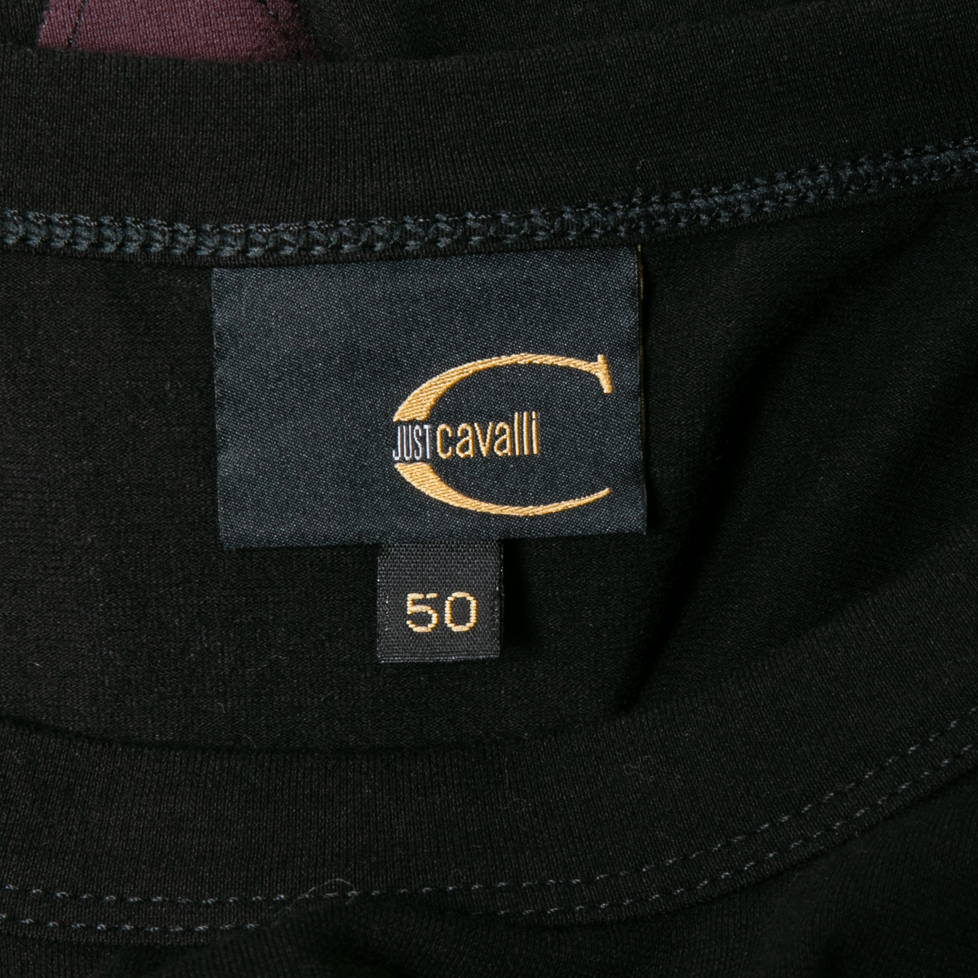 Just Cavalli Black Logo Print Cotton Crew Neck Long Sleeve T-Shirt L