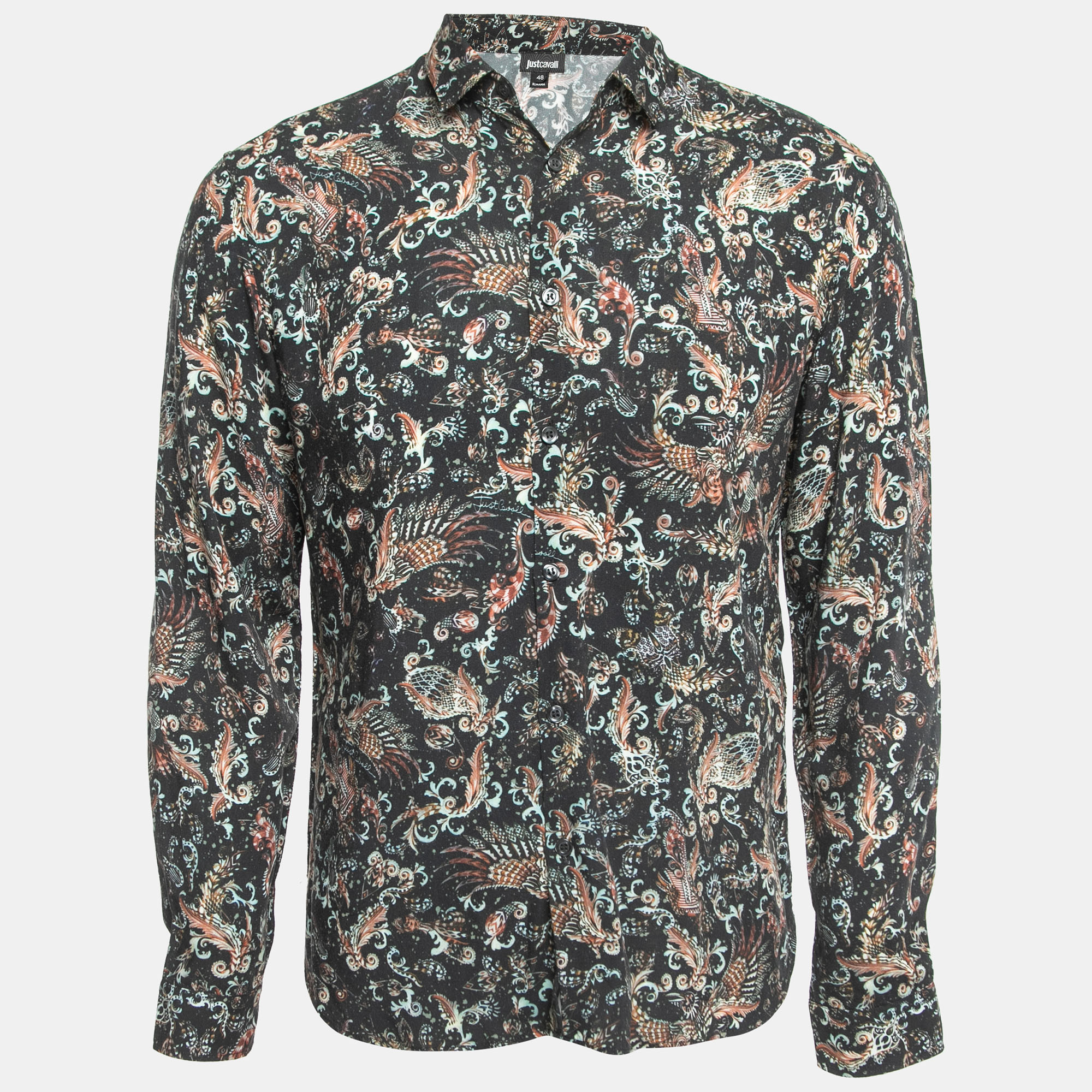 Just Cavalli All-Over Print Button Front Full Sleeve Shirt M