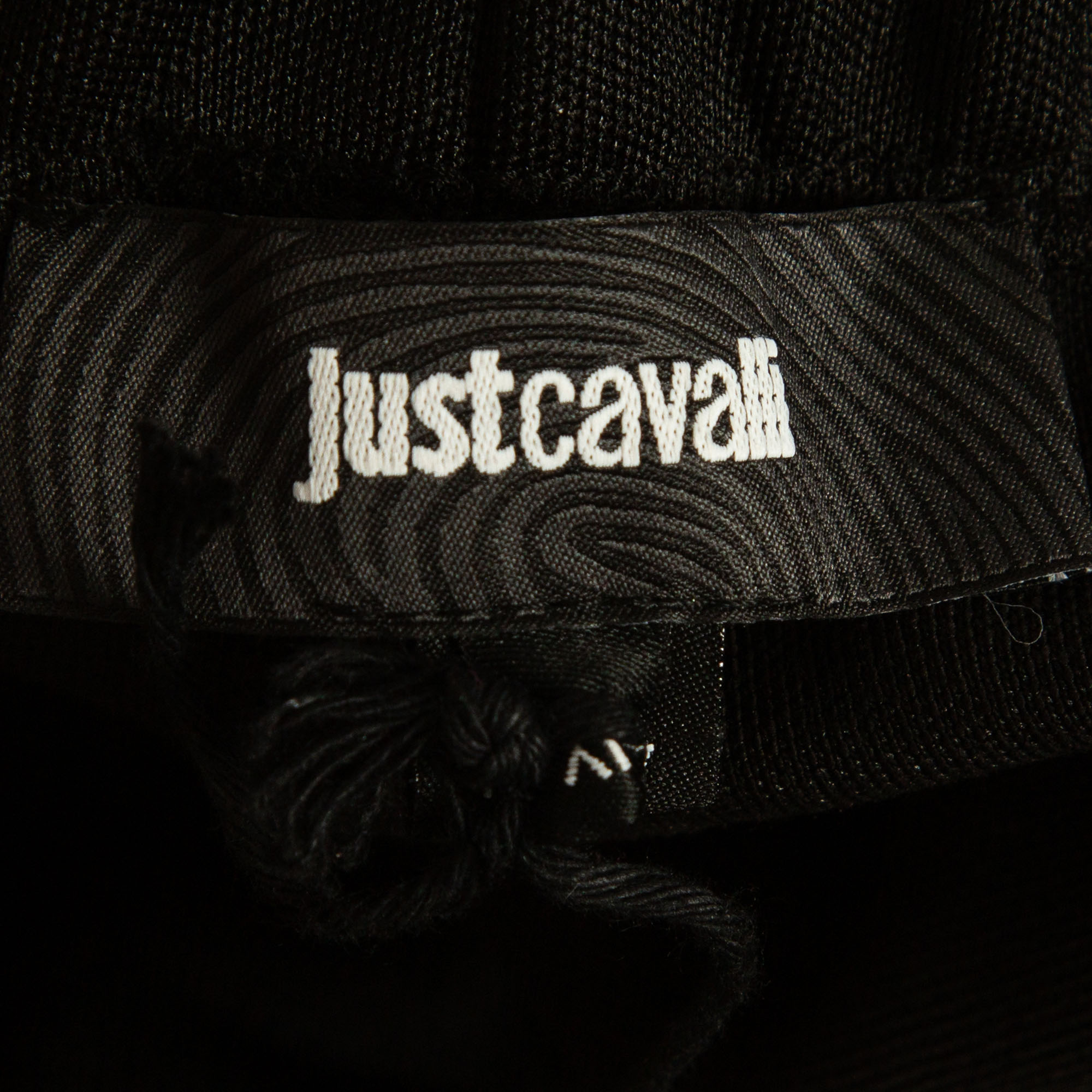 Just Cavalli Black Cotton Blend Logo Applique Joggers XL