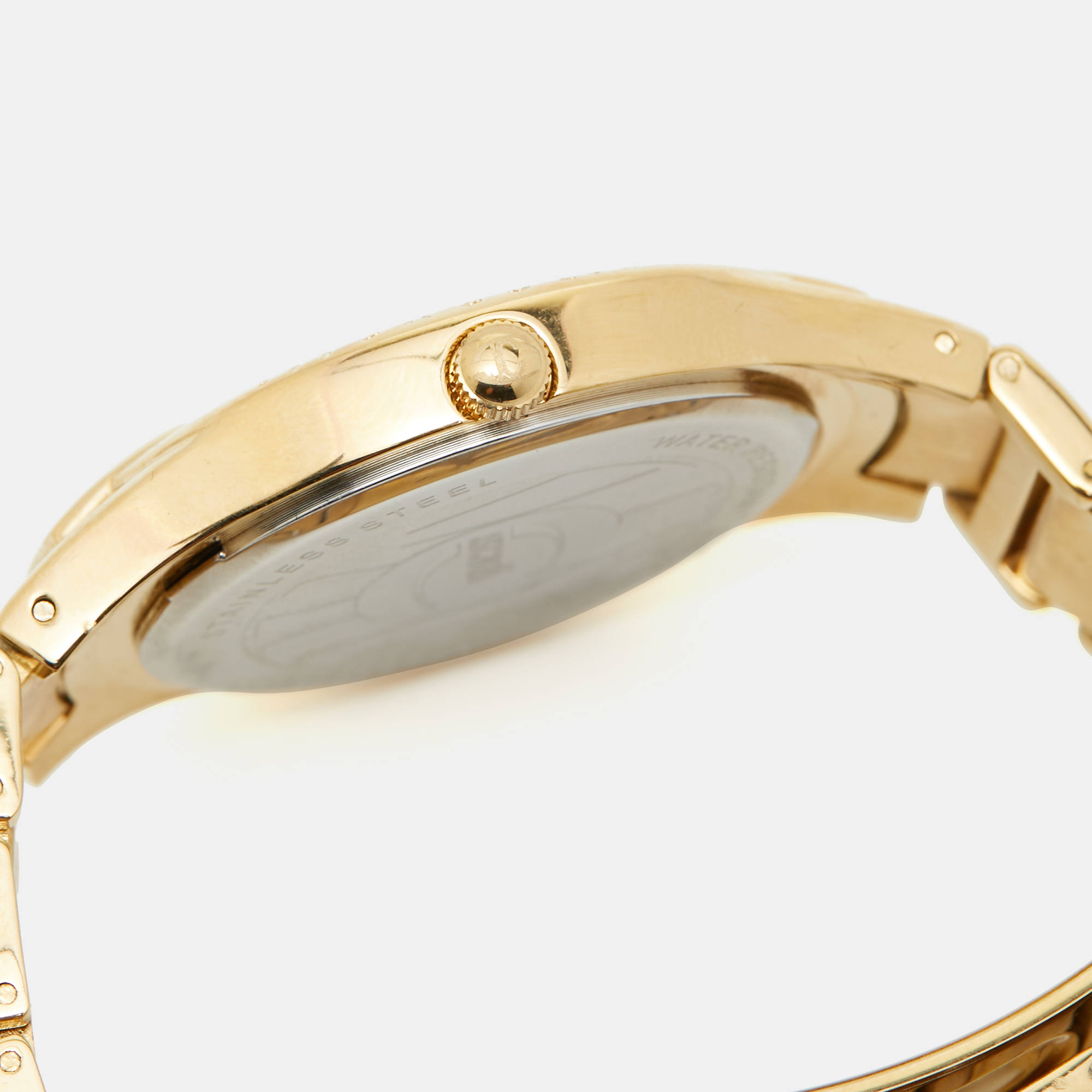 Just Cavalli Champagne Yellow Gold Plated Stainless Steel Instinct R7253164517 Women's Wristwatch 38 Mm