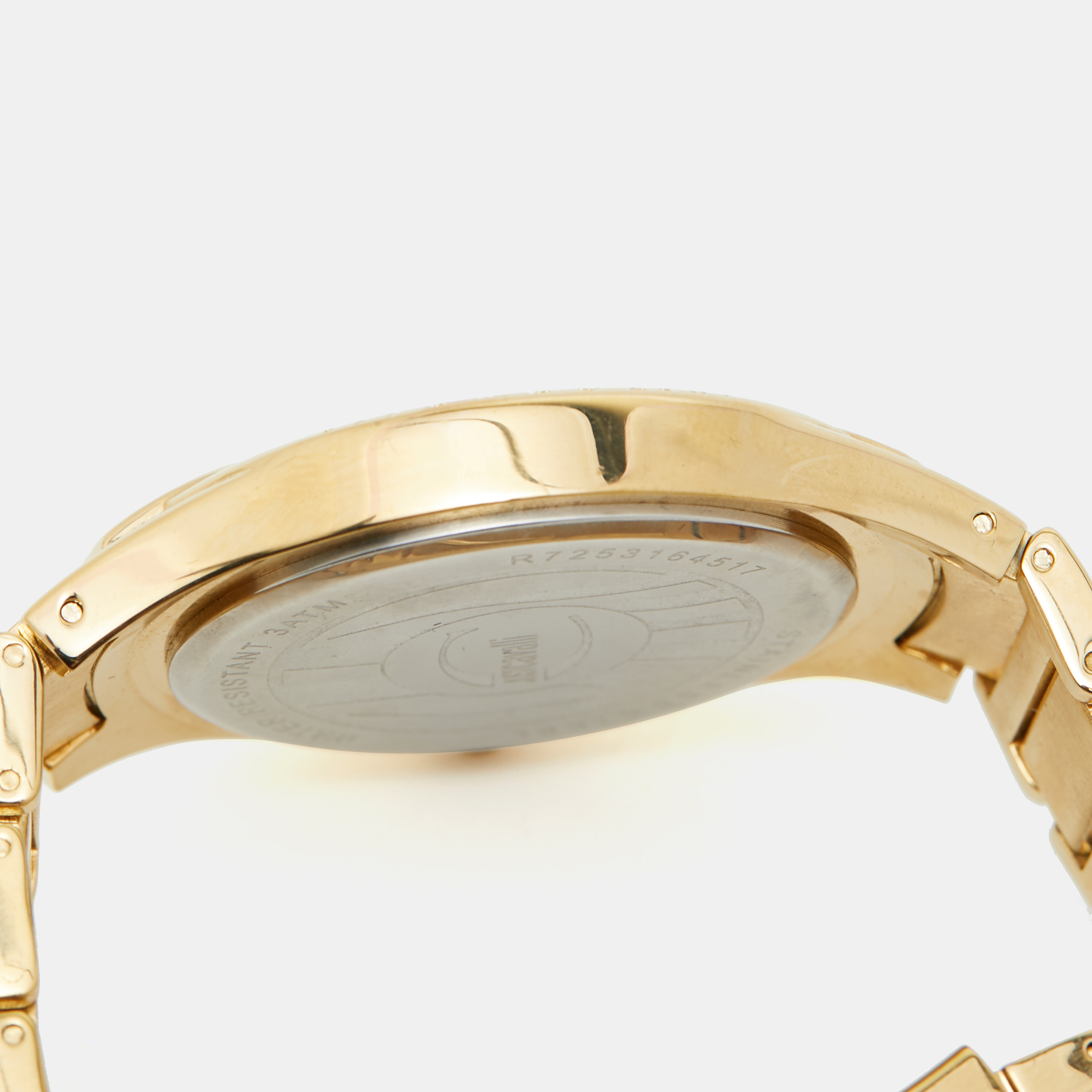 Just Cavalli Champagne Yellow Gold Plated Stainless Steel Instinct R7253164517 Women's Wristwatch 38 Mm