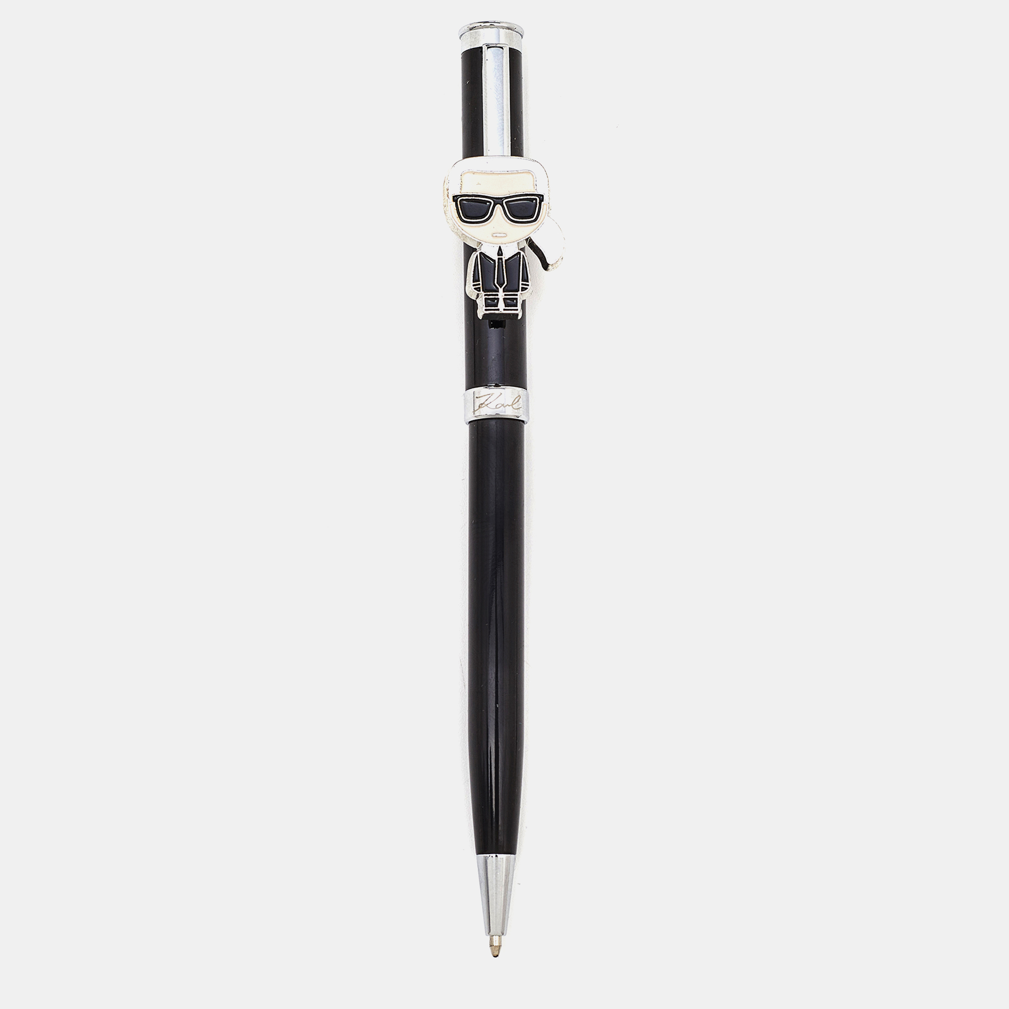 Karl Lagerfeld Ikonik Silver Tone Book And Pen Set