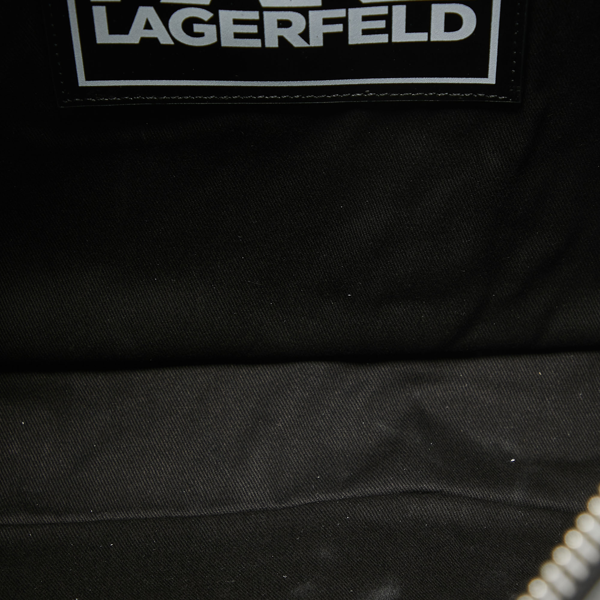 Karl Lagerfeld Black Leather K/Loom Briefcase