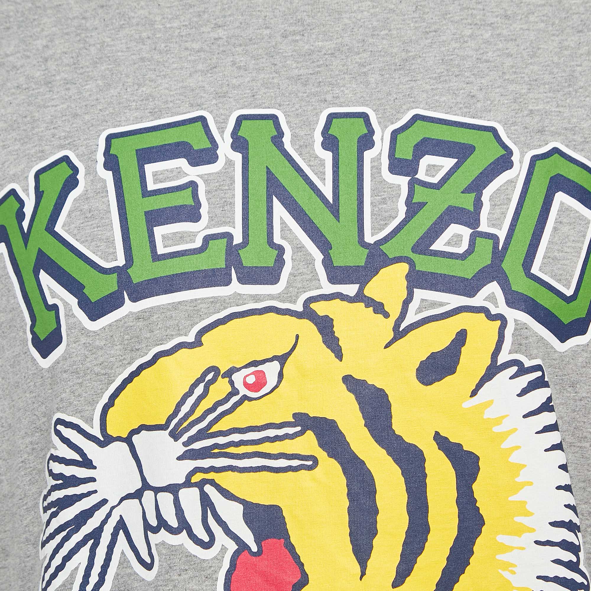 Kenzo Grey Logo Print Cotton Oversize T-Shirt M