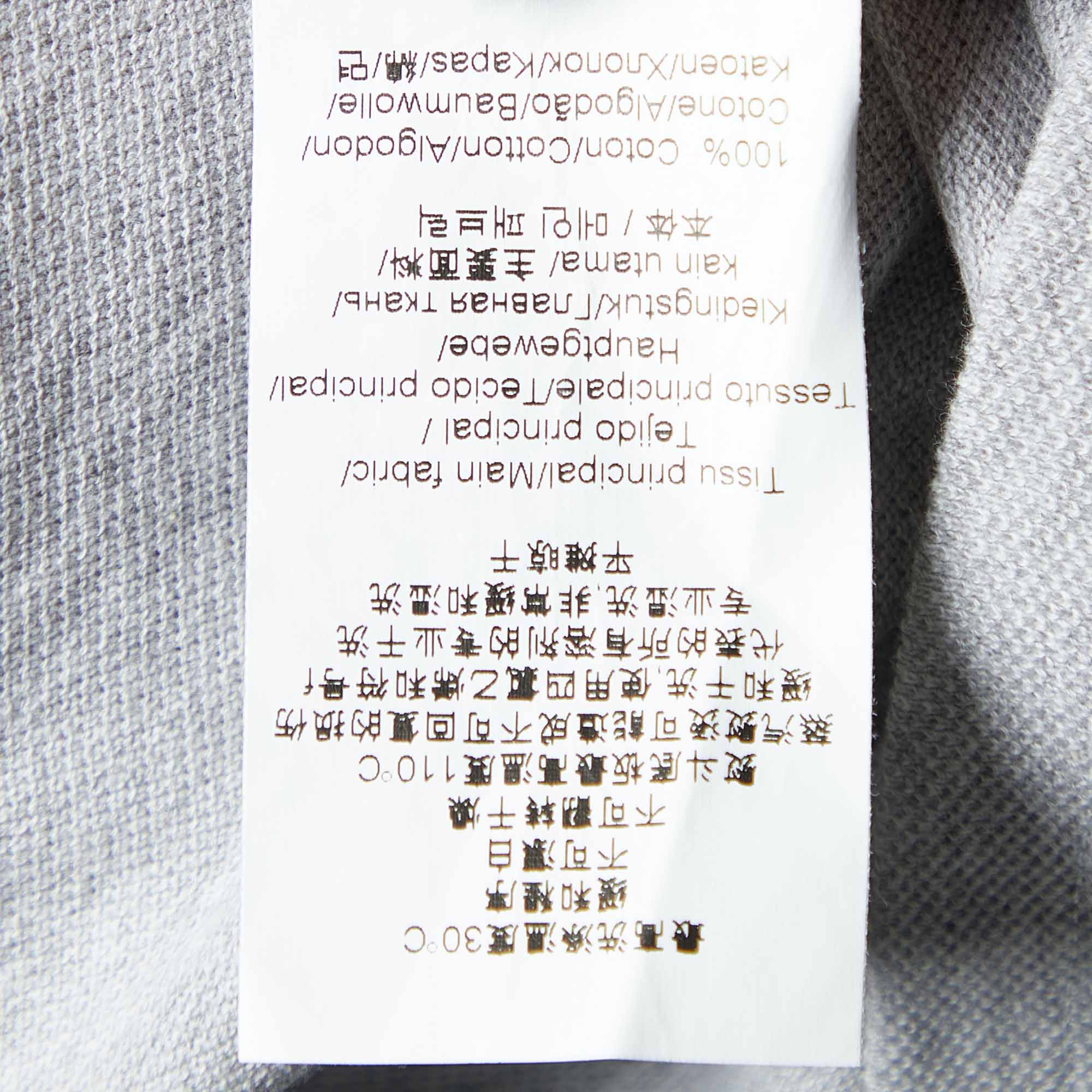 Kenzo Grey Cotton Pique Tiger Patch K-Fit Polo T-Shirt L