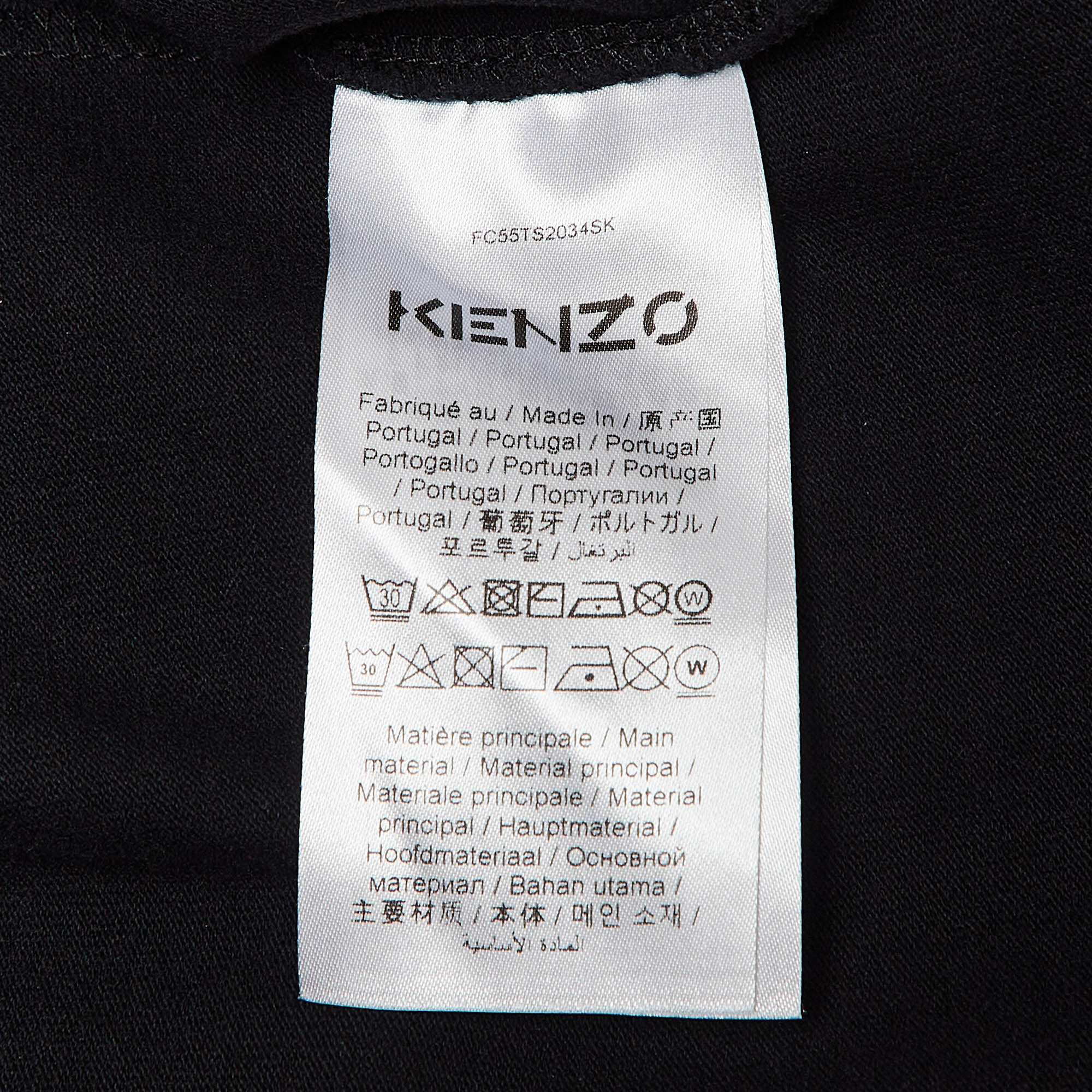 Kenzo Black Logo Print Cotton Knit Crew Neck T-Shirt M