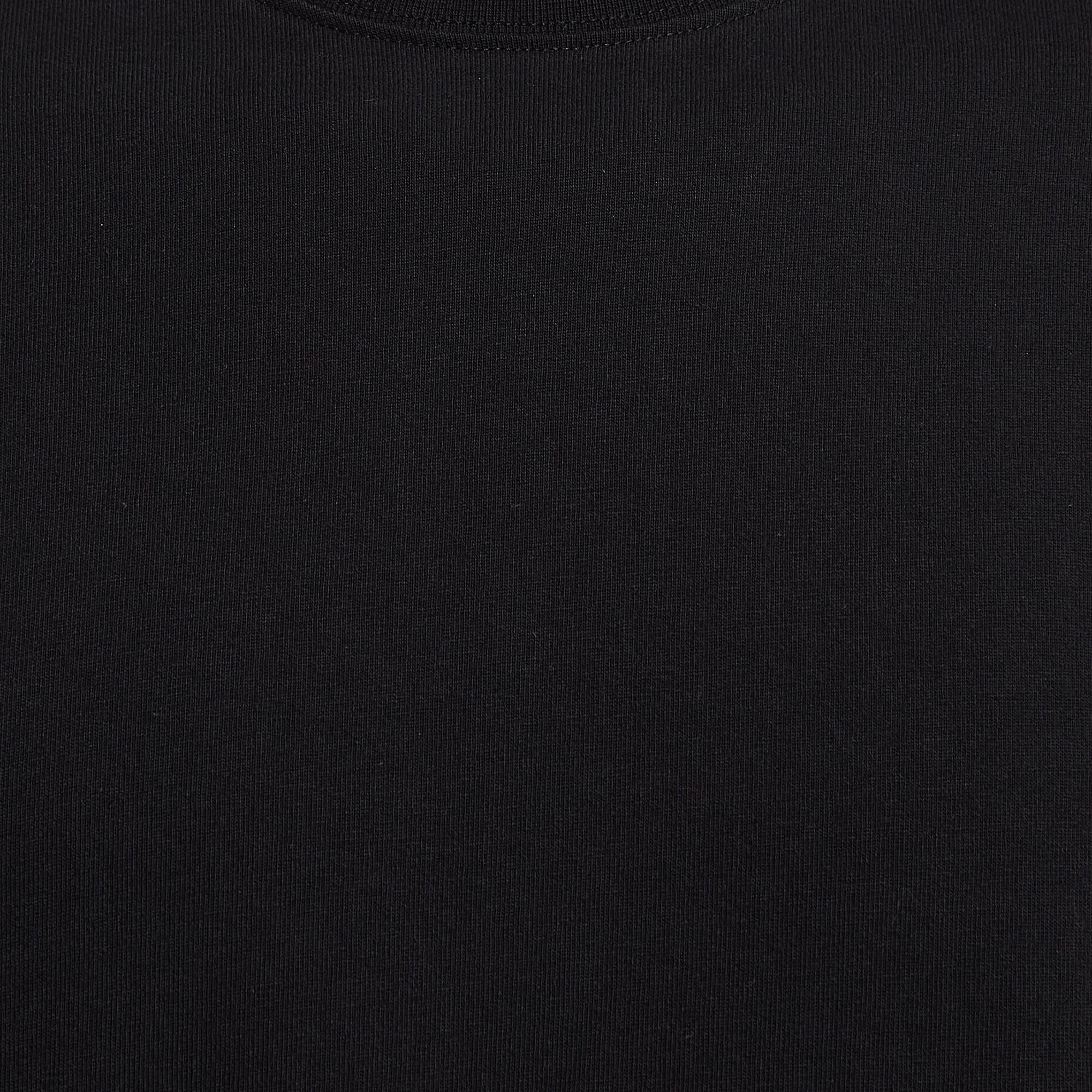 Kenzo Black Logo Print Cotton Knit Crew Neck T-Shirt M