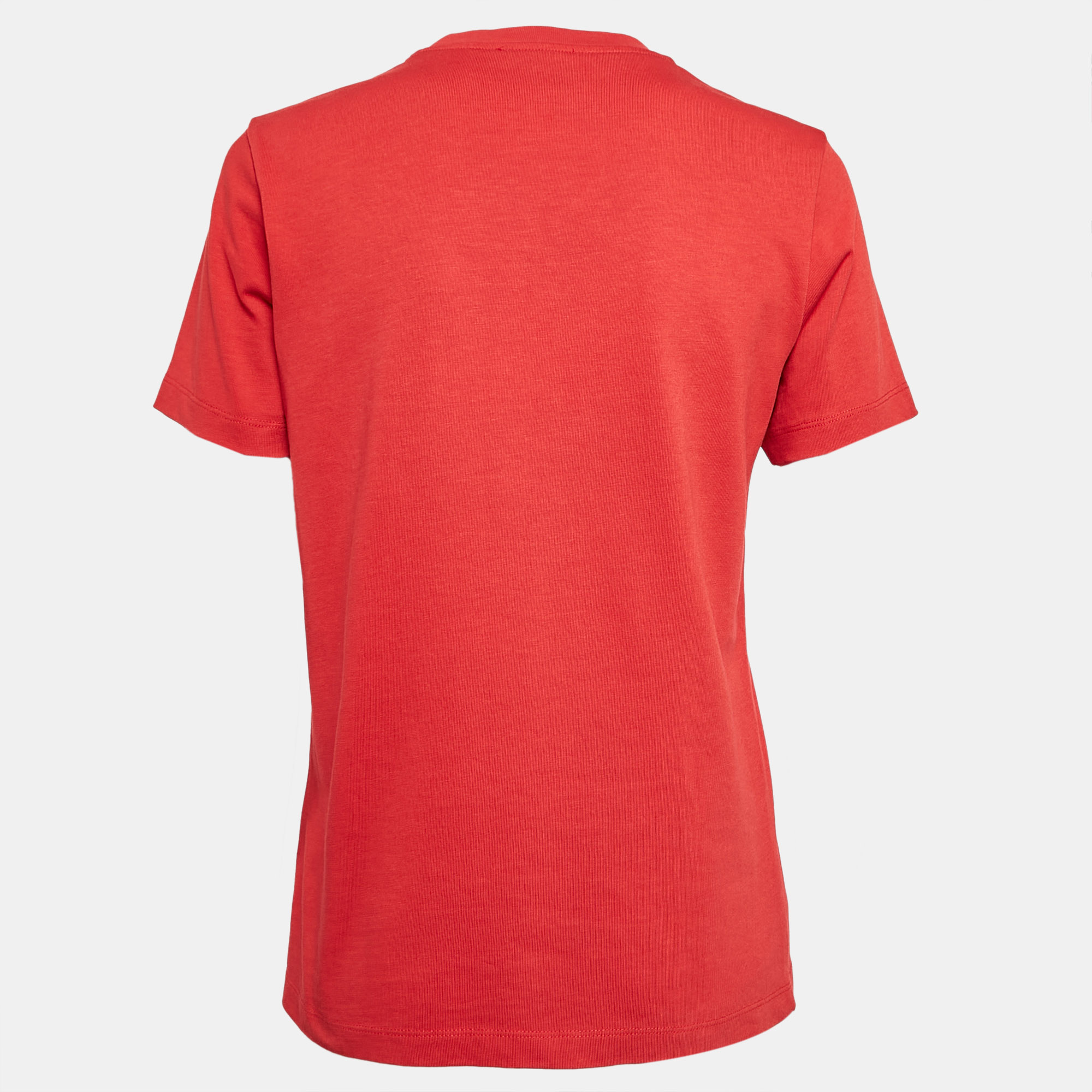 Kenzo Red Logo Embroidered Crew Neck T-Shirt M