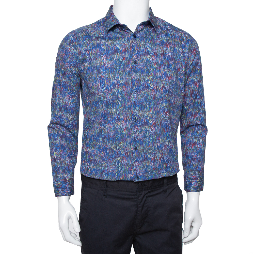 Kenzo Multicolor Printed Cotton Long Sleeve Shirt XL