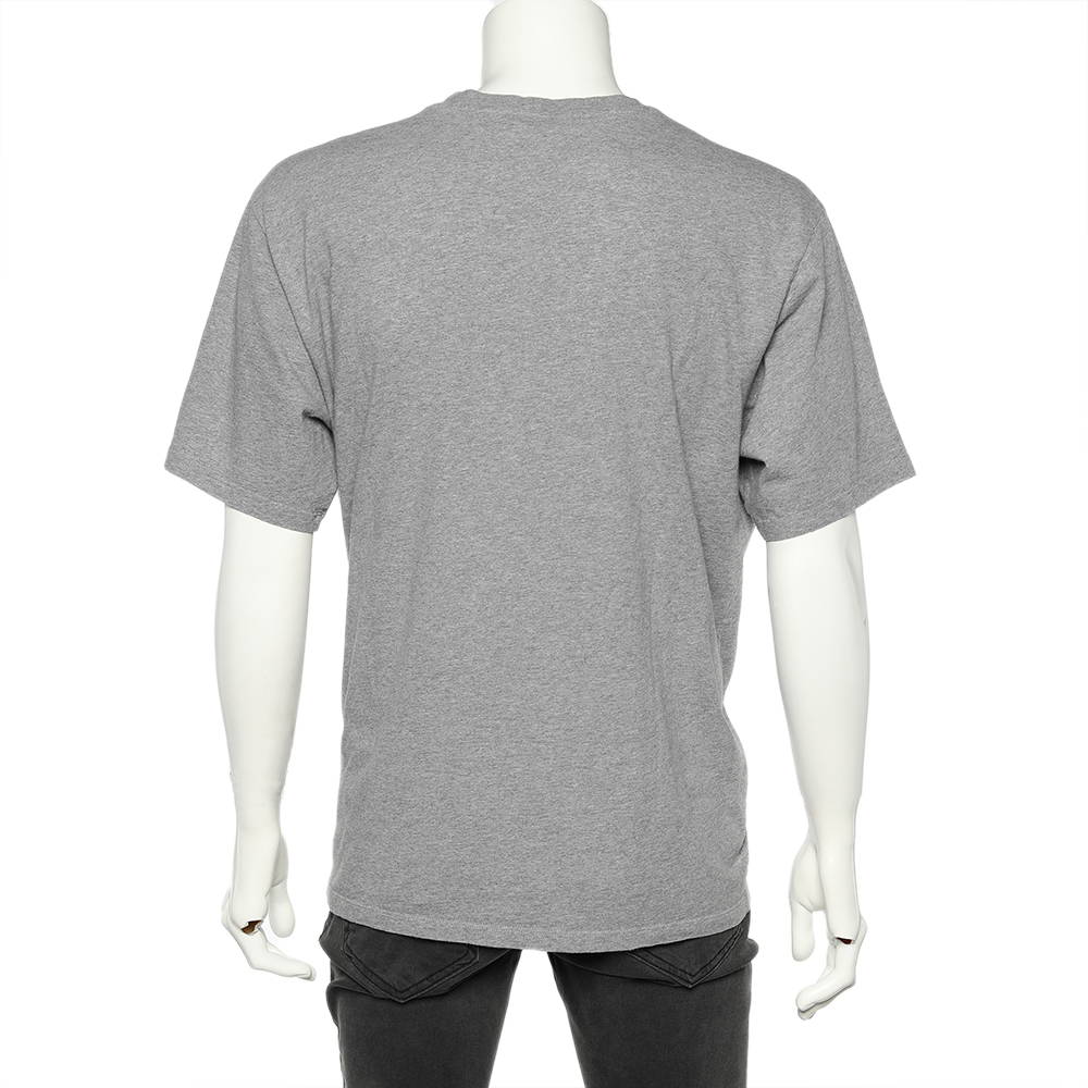 Kenzo Grey Tiger Printed Cotton Crewneck T-Shirt 3XL