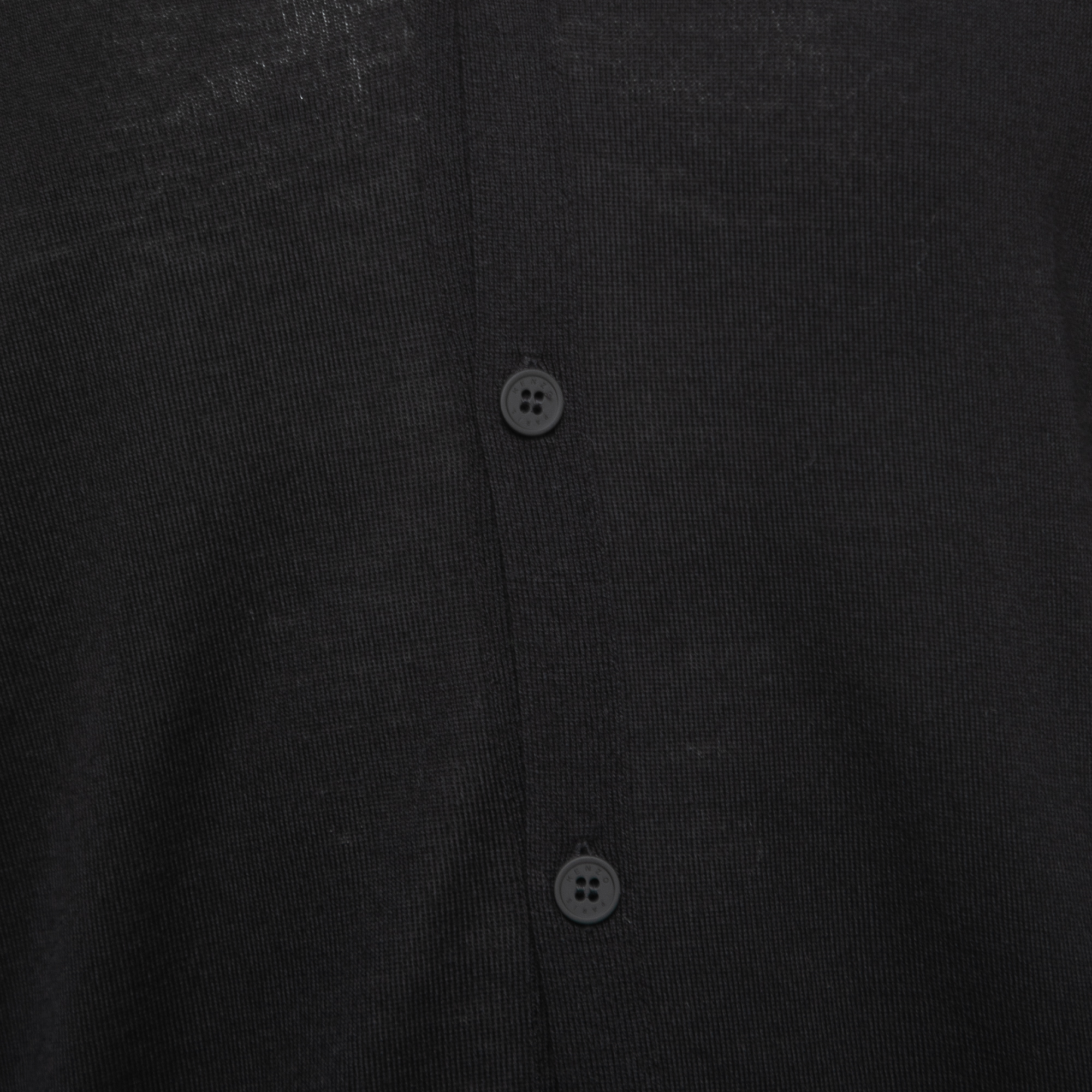 Kenzo Black Wool Button Front Cardigan L