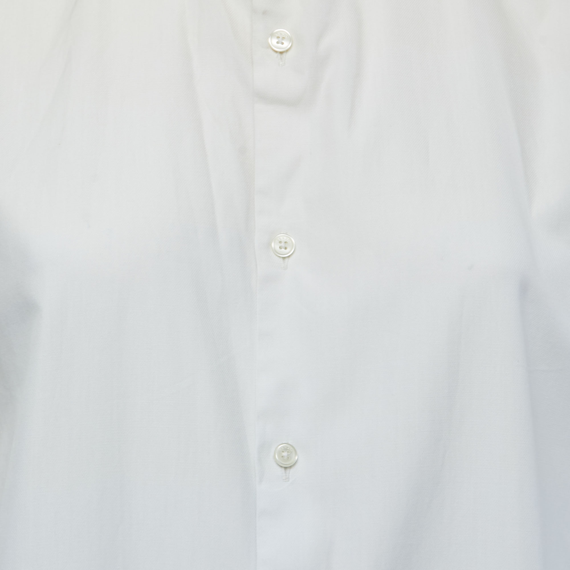 Kenzo Cream & White Cotton Button Front Shirt M