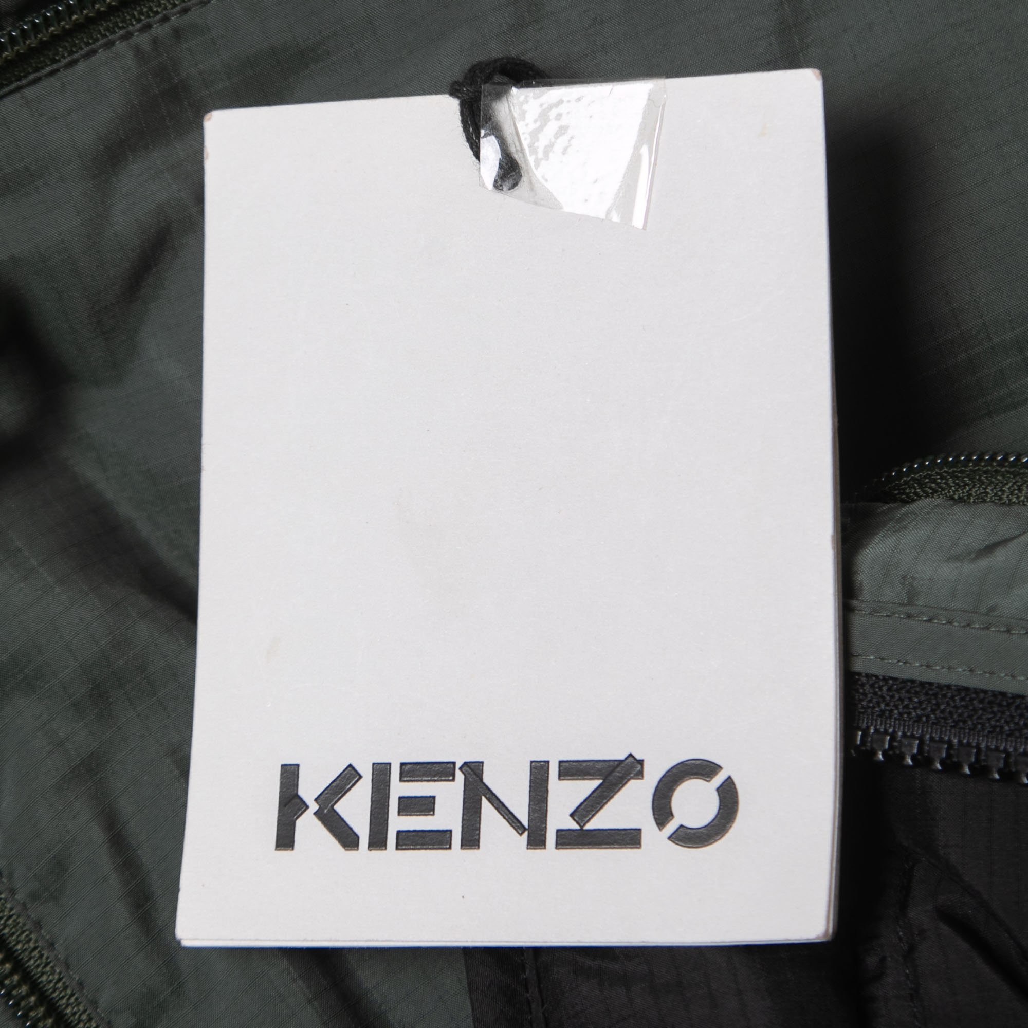 Kenzo Black/Green Synthetic Reversible Down Jacket XS