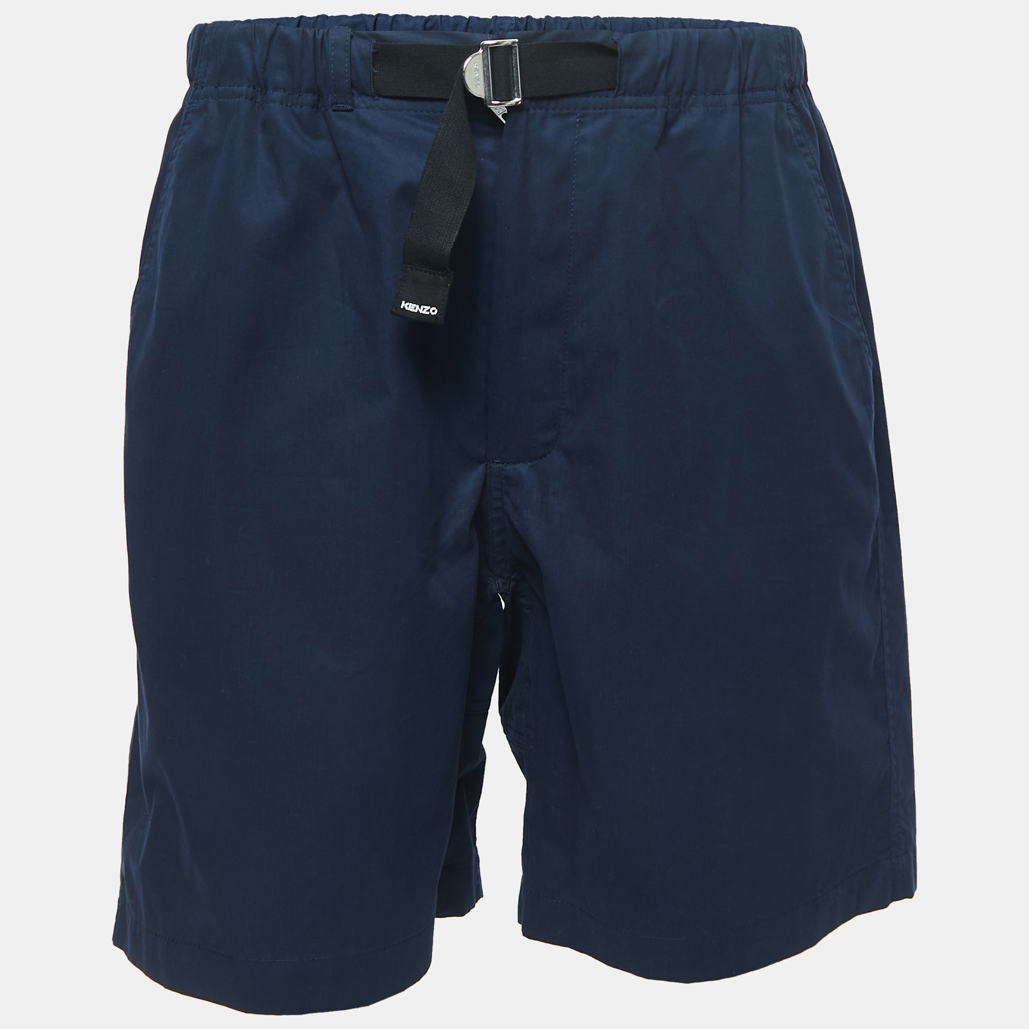 Kenzo Navy Blue Cotton Elasticated Belt Shorts M