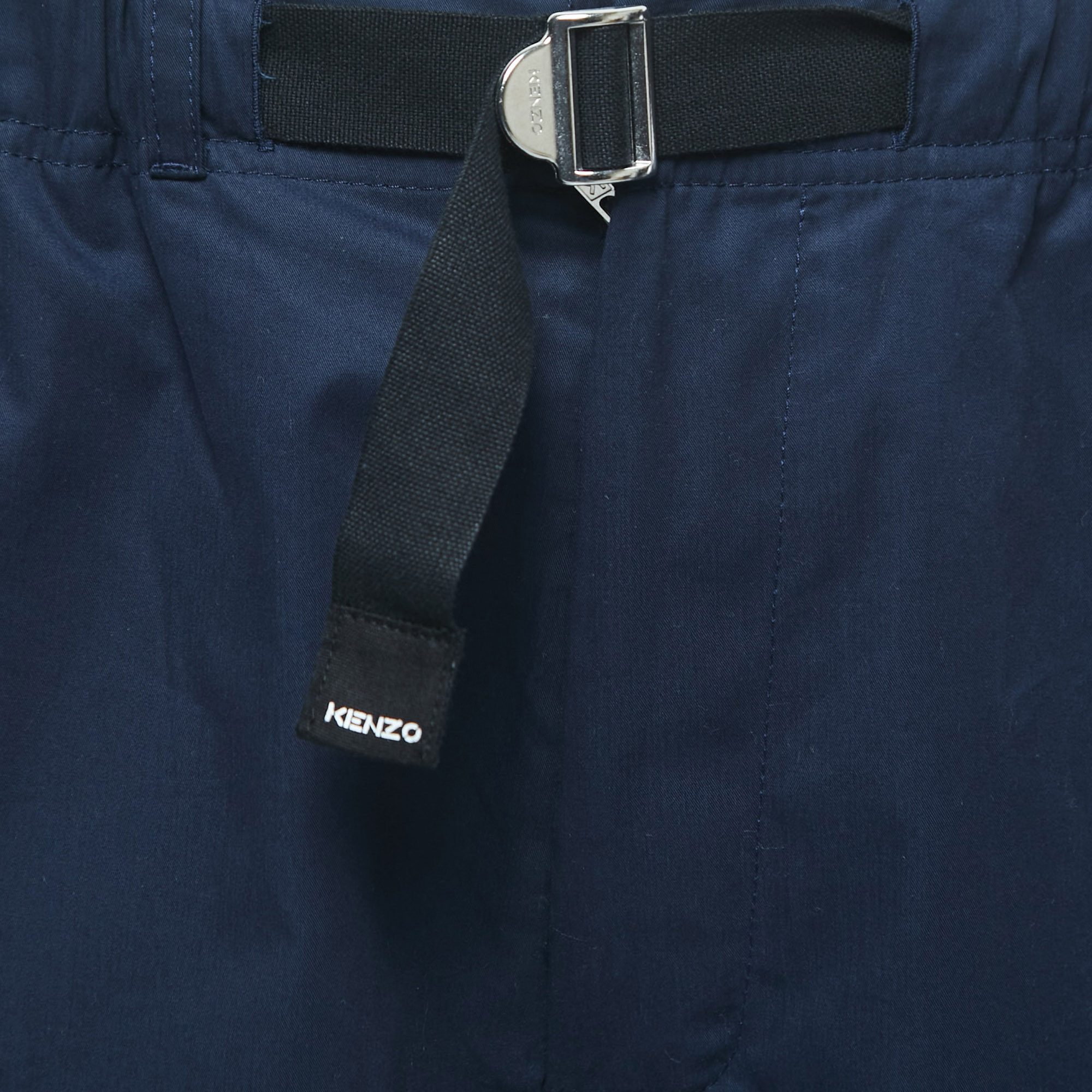Kenzo Navy Blue Cotton Elasticated Belt Shorts M
