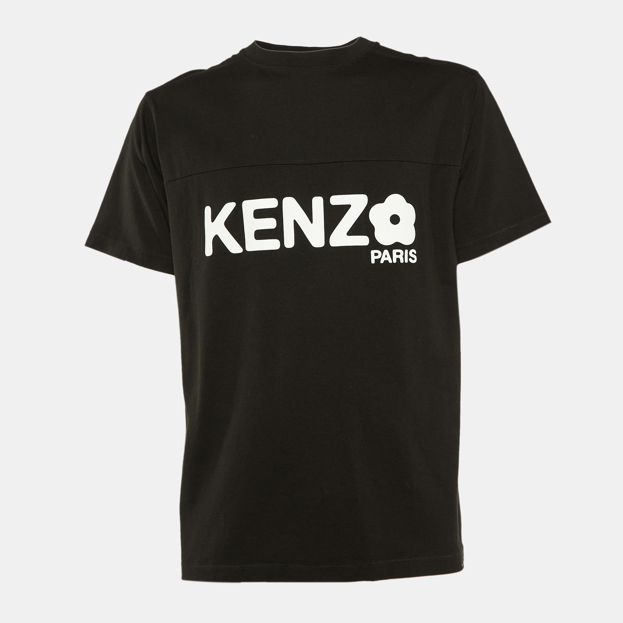 Kenzo Black Boke Flower Logo Printed Cotton Knit T-Shirt S