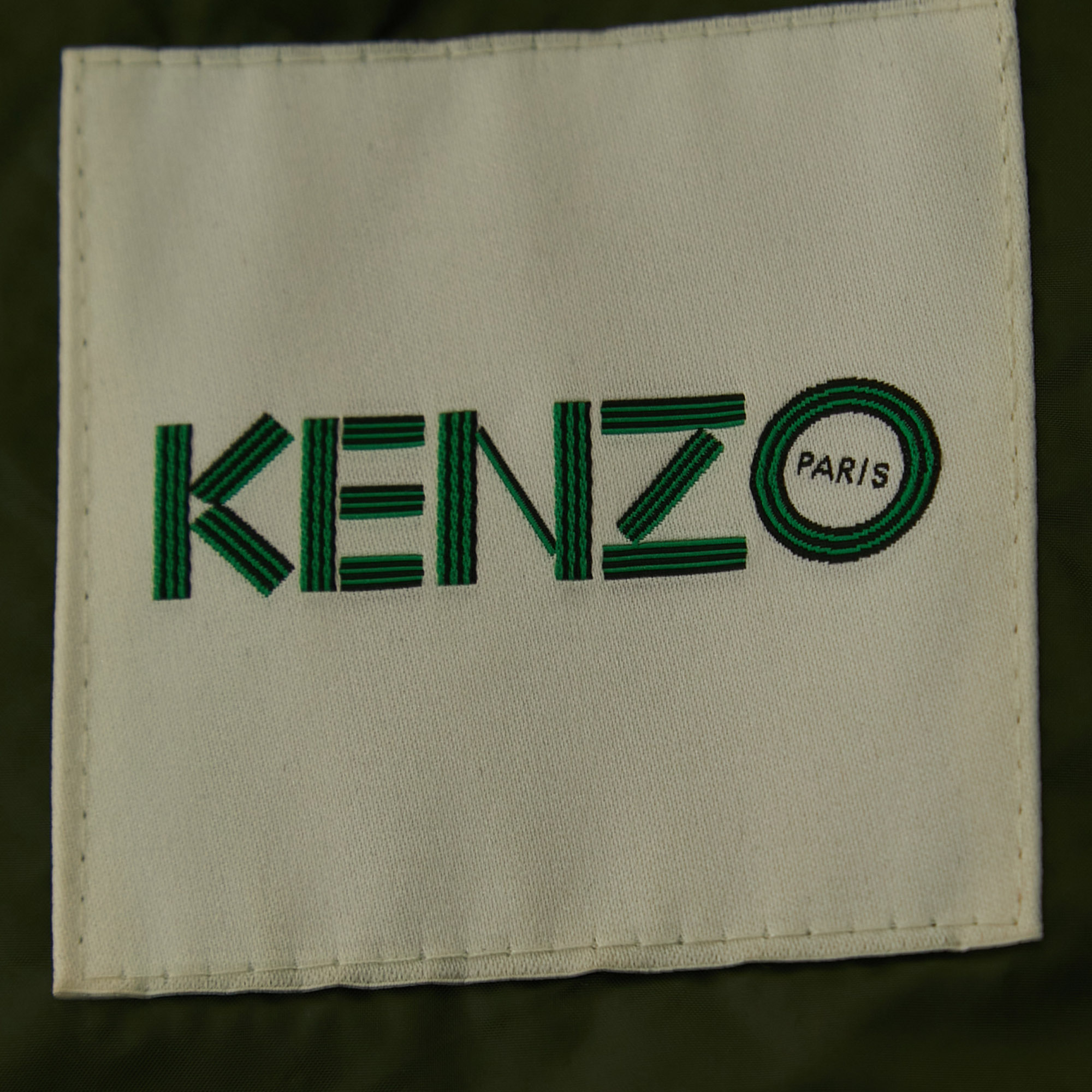 Kenzo Multicolor Quilted Logo Patch Button Front Flight Jacket L