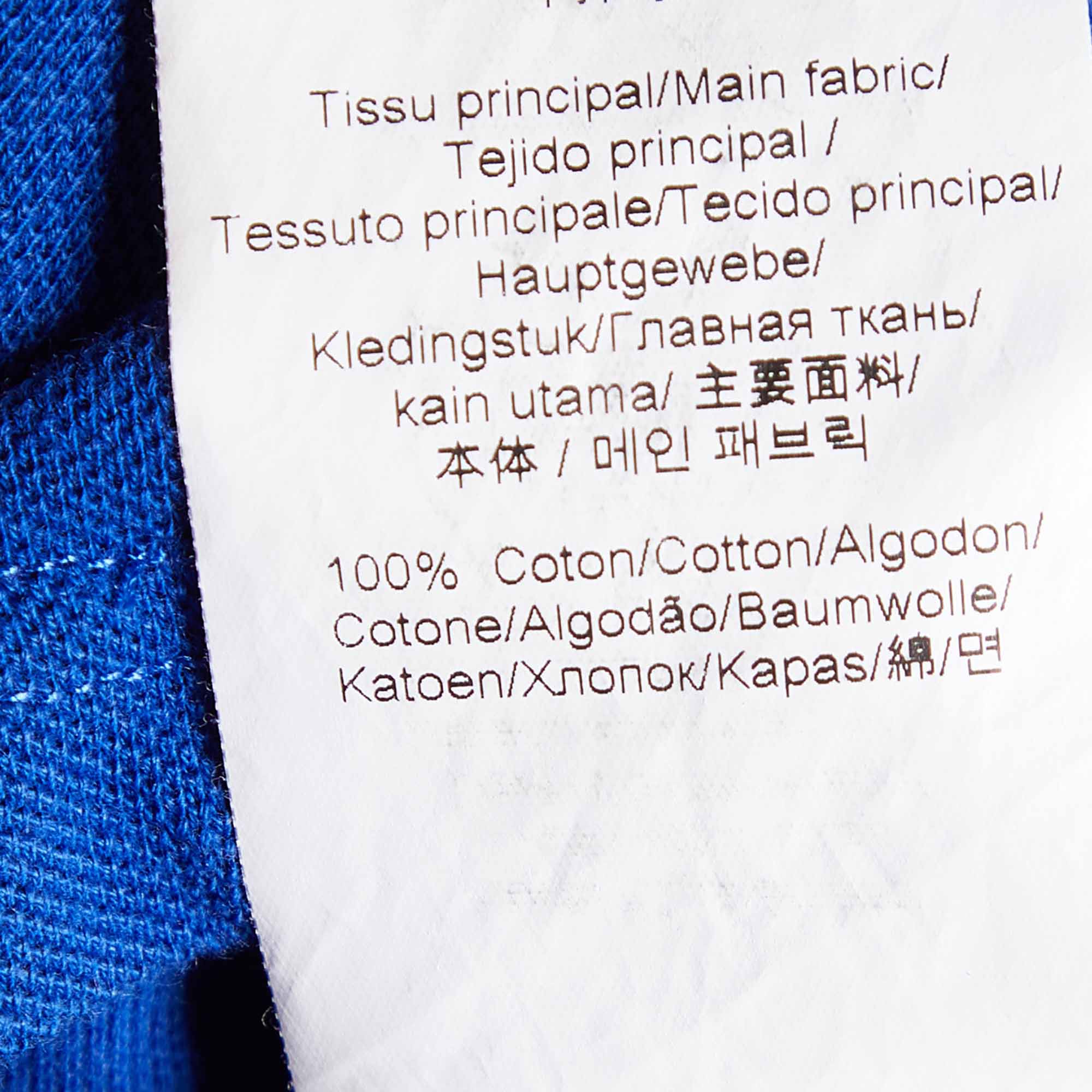 Kenzo Blue Cotton Pique Tiger Patch K-Fit Polo T-Shirt S