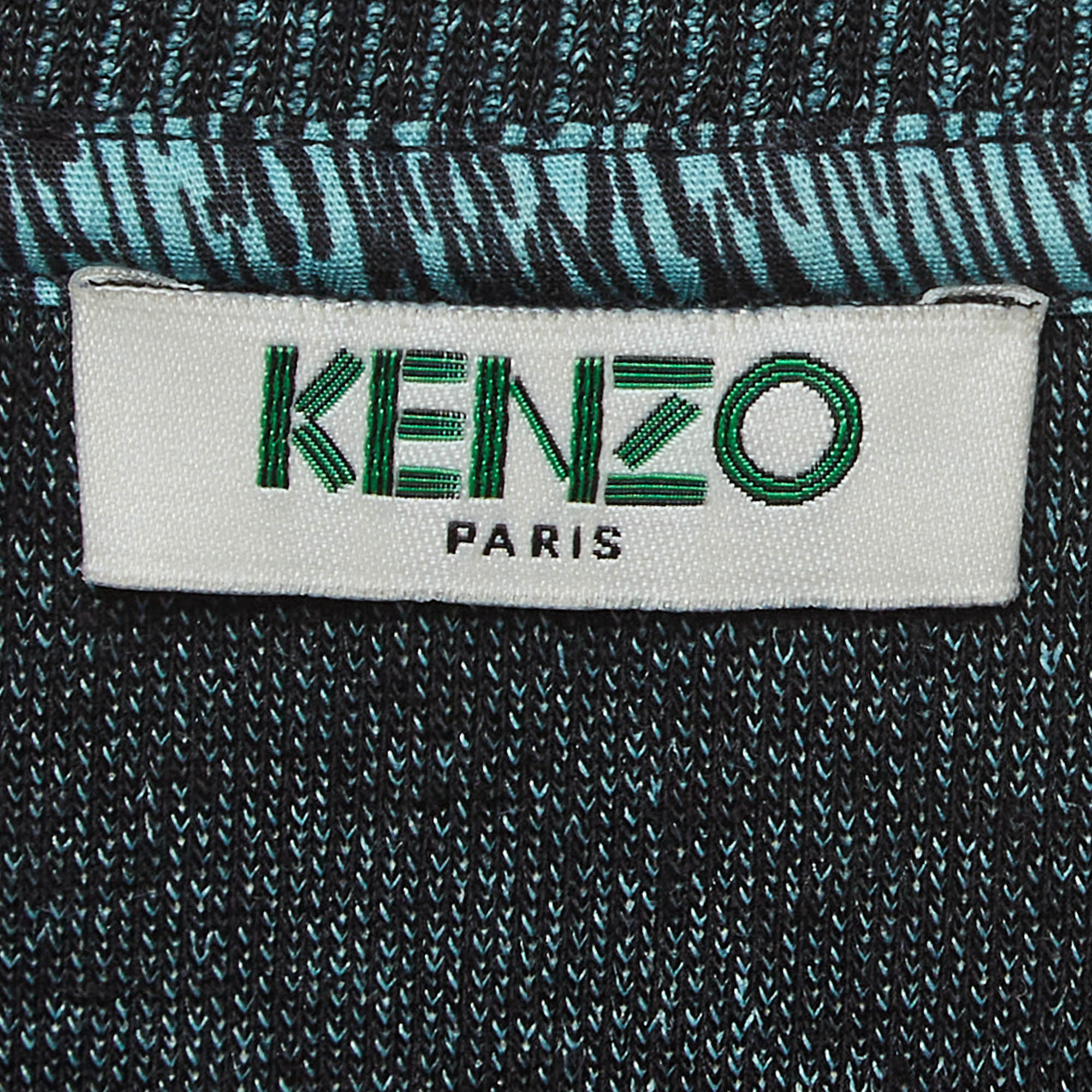 Kenzo Navy Blue Logo Embroidered Cotton Crewneck Sweatshirt M