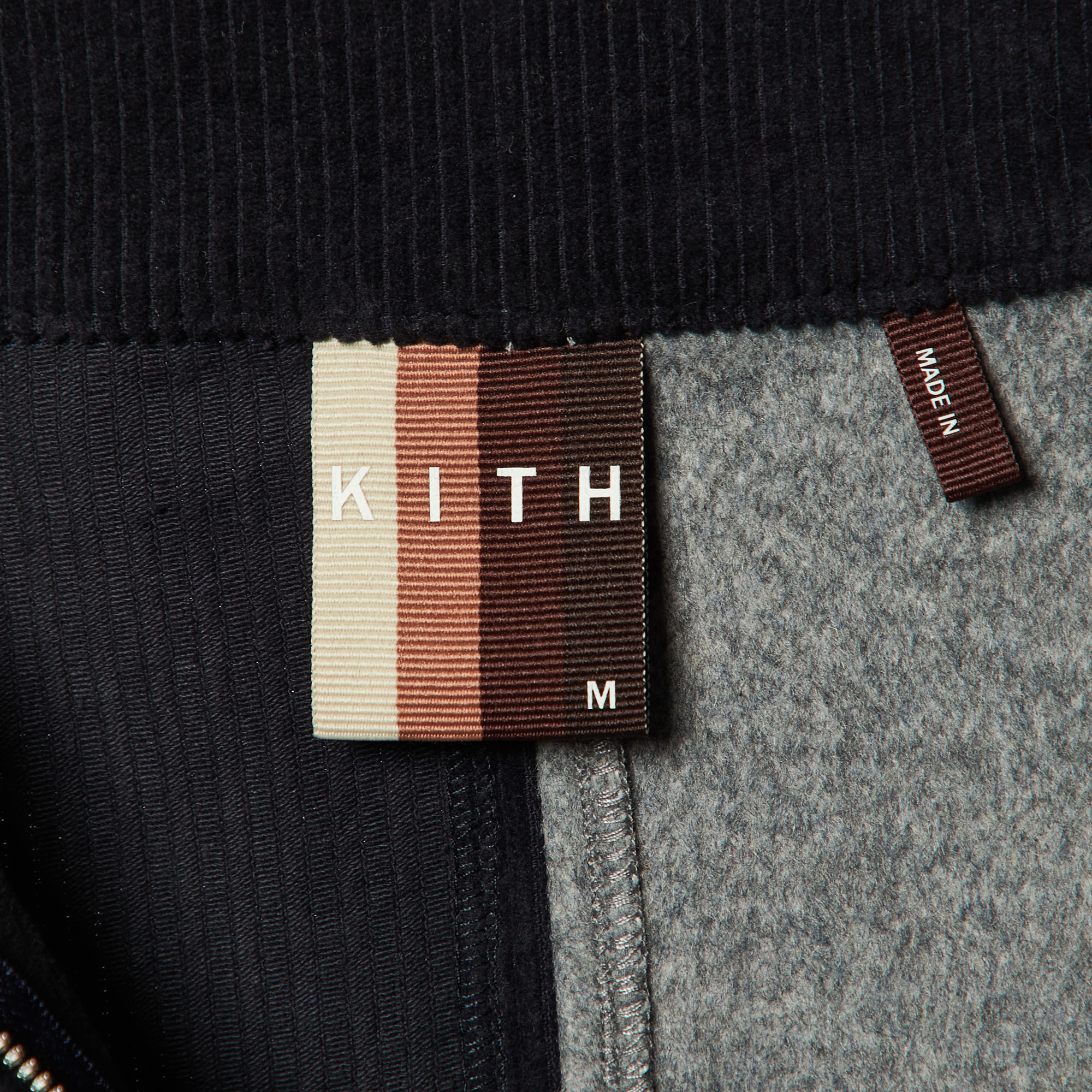 Kith Black & Grey Wool Zip Front Jacket M