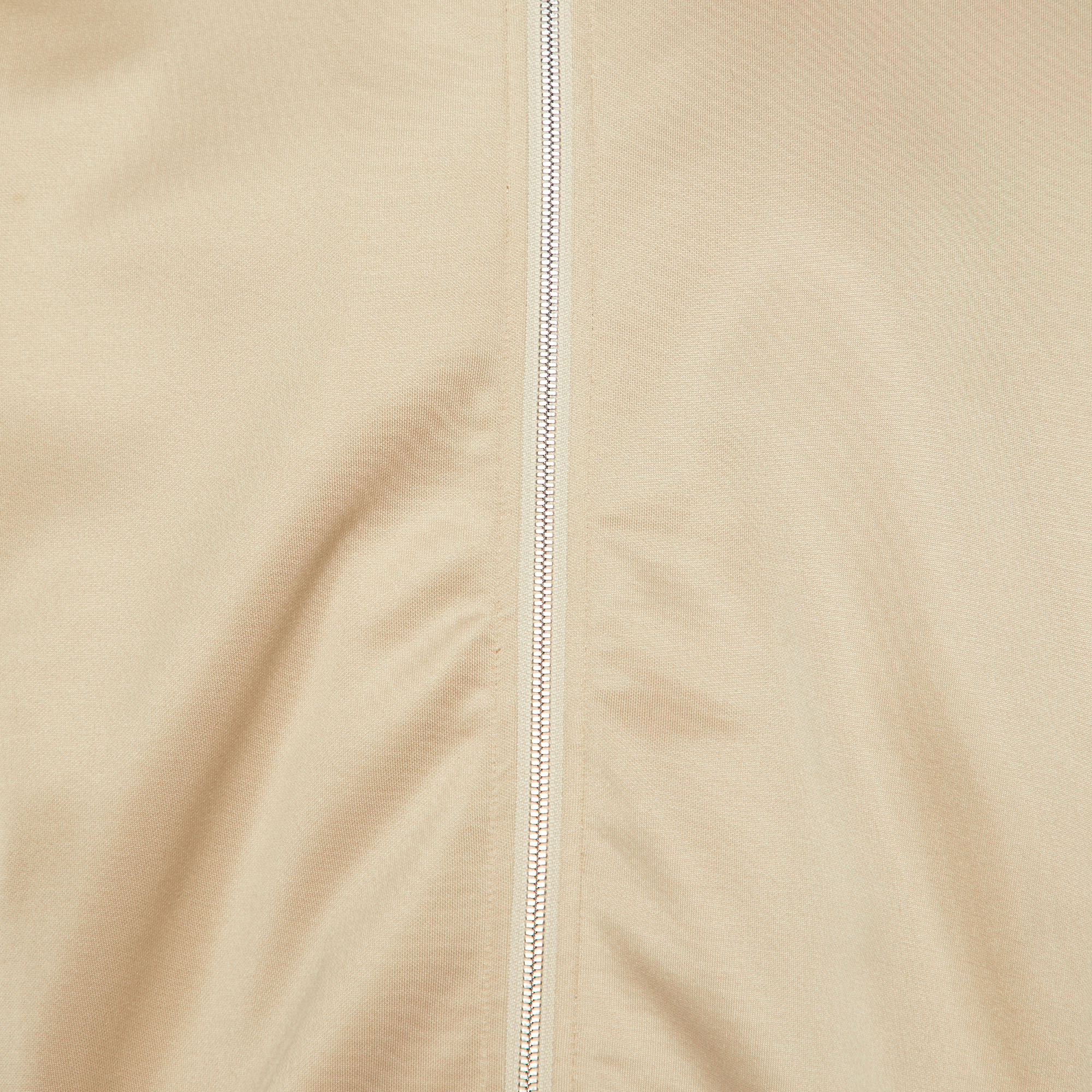 Kith Beige Logo Applique Detail Jersey Zip Front Jacket M
