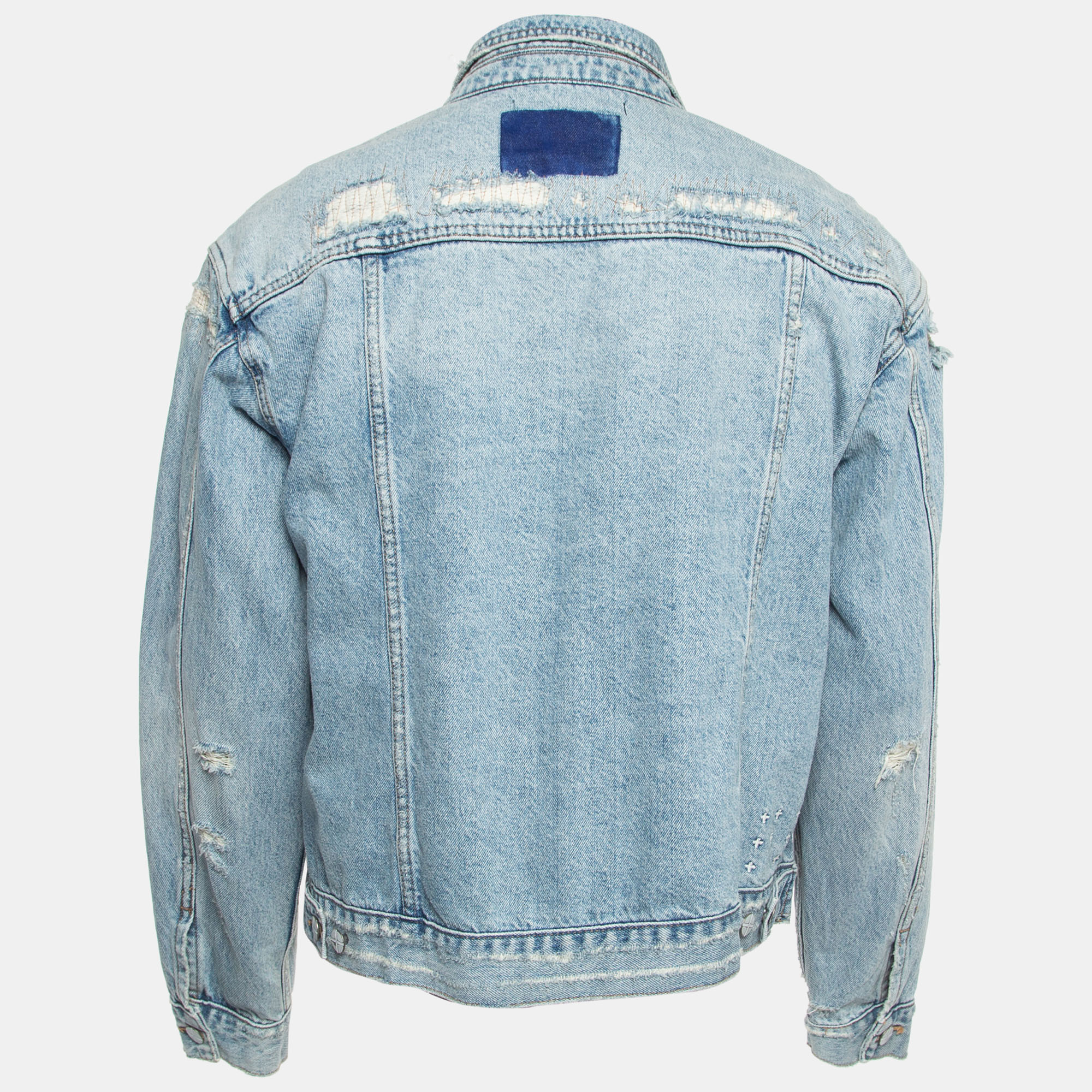 Ksubi Blue Pipped Classic Heritage Repair Denim Jacket M