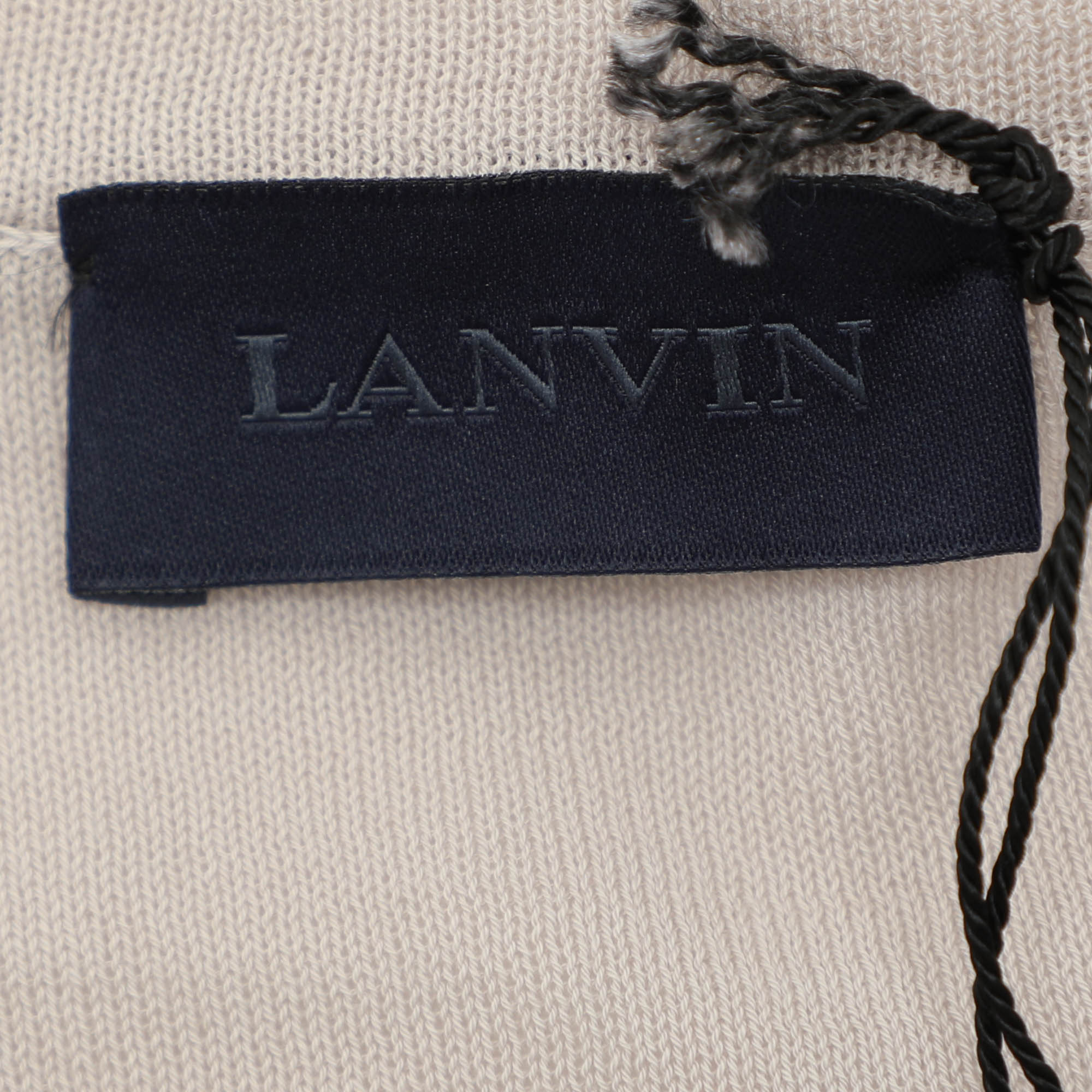 Lanvin Light Grey Cotton Knit V Neck Sweatshirt M