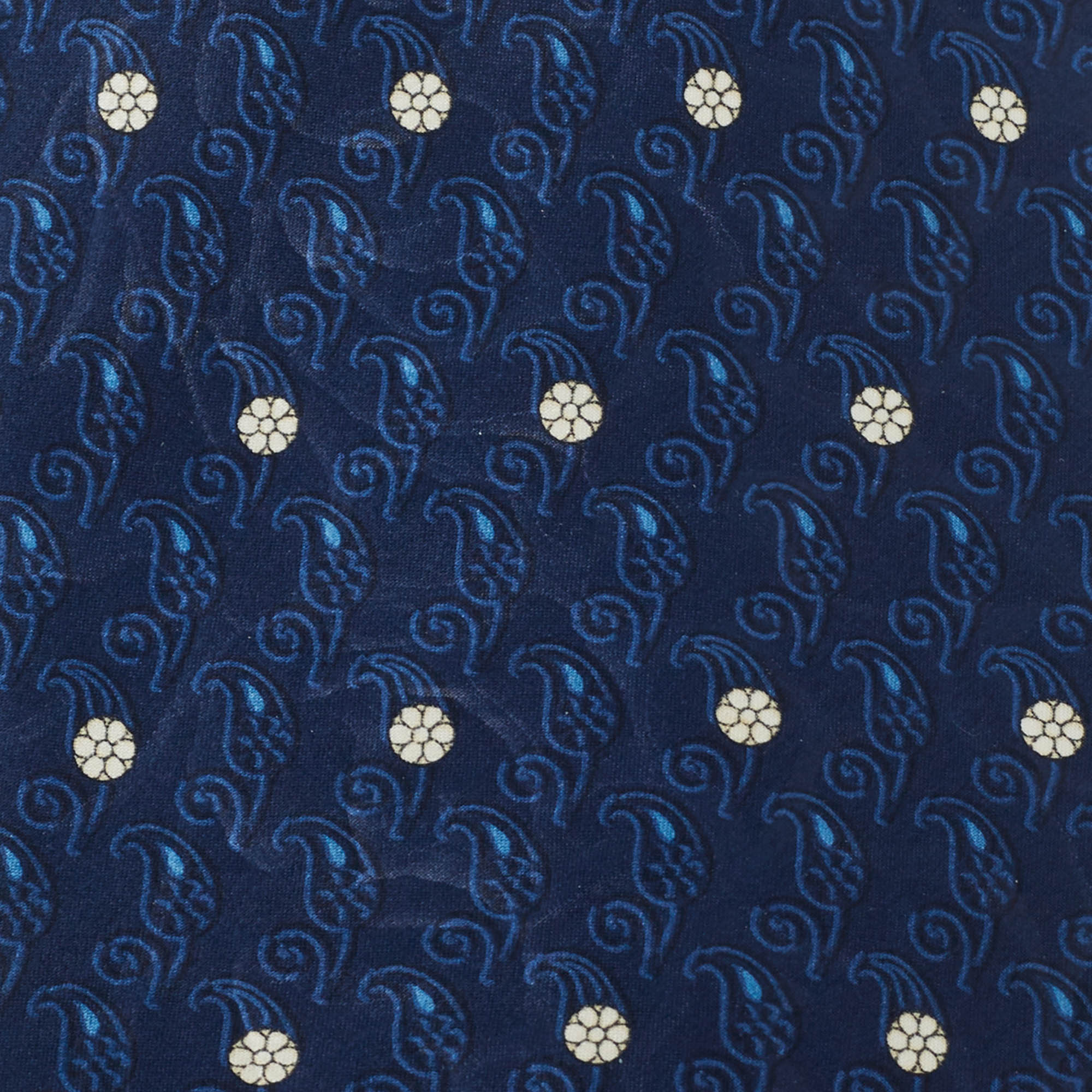 Lanvin Blue Printed Satin Silk Traditional Tie