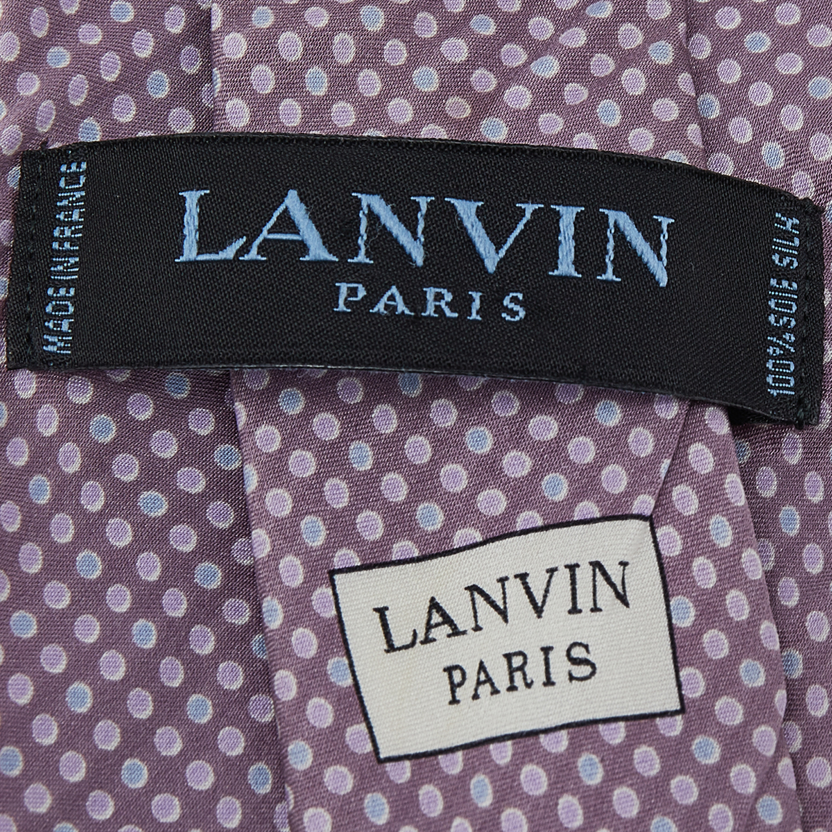 Lanvin Pink Dot Pattern Print Silk Satin Tie