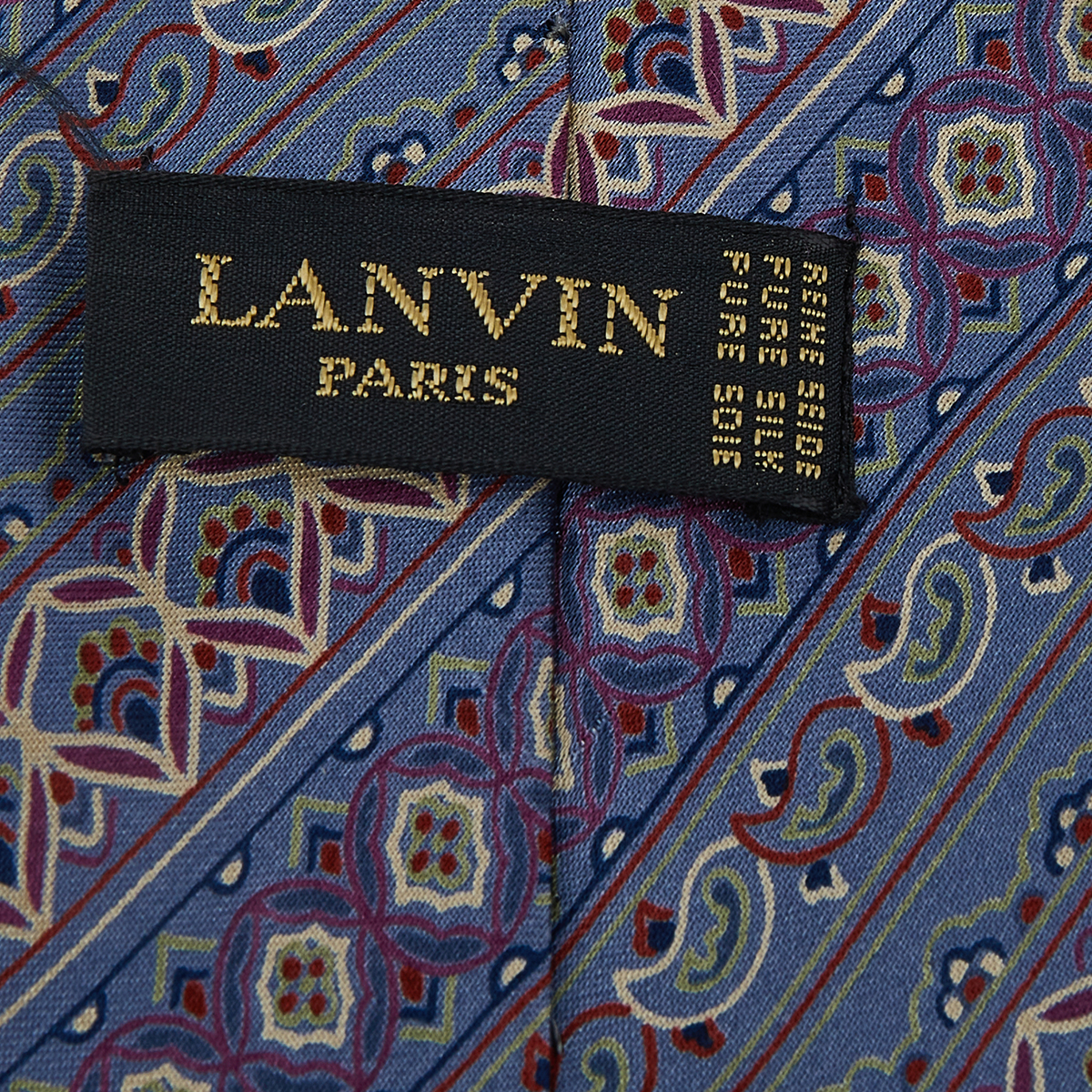Lanvin Pale Purple Paisley Pattern Print Silk Tie