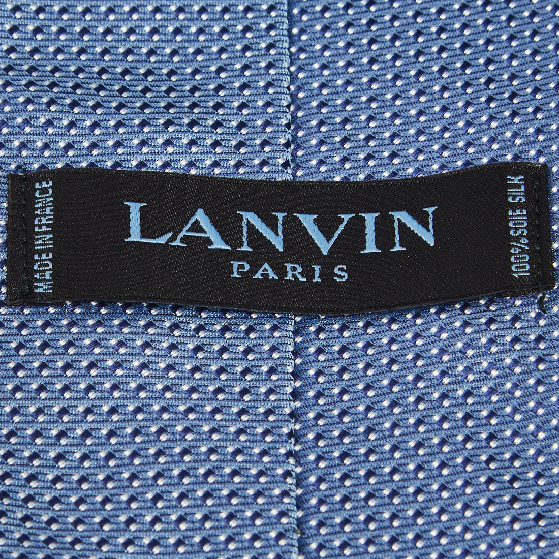 Lanvin Blue Patterned Silk Jacquard Tie
