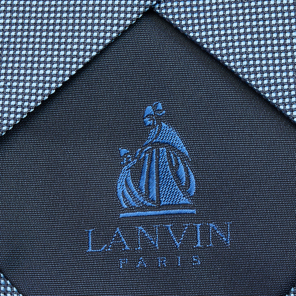 Lanvin Blue Dot Motif Jacquard Silk Tie