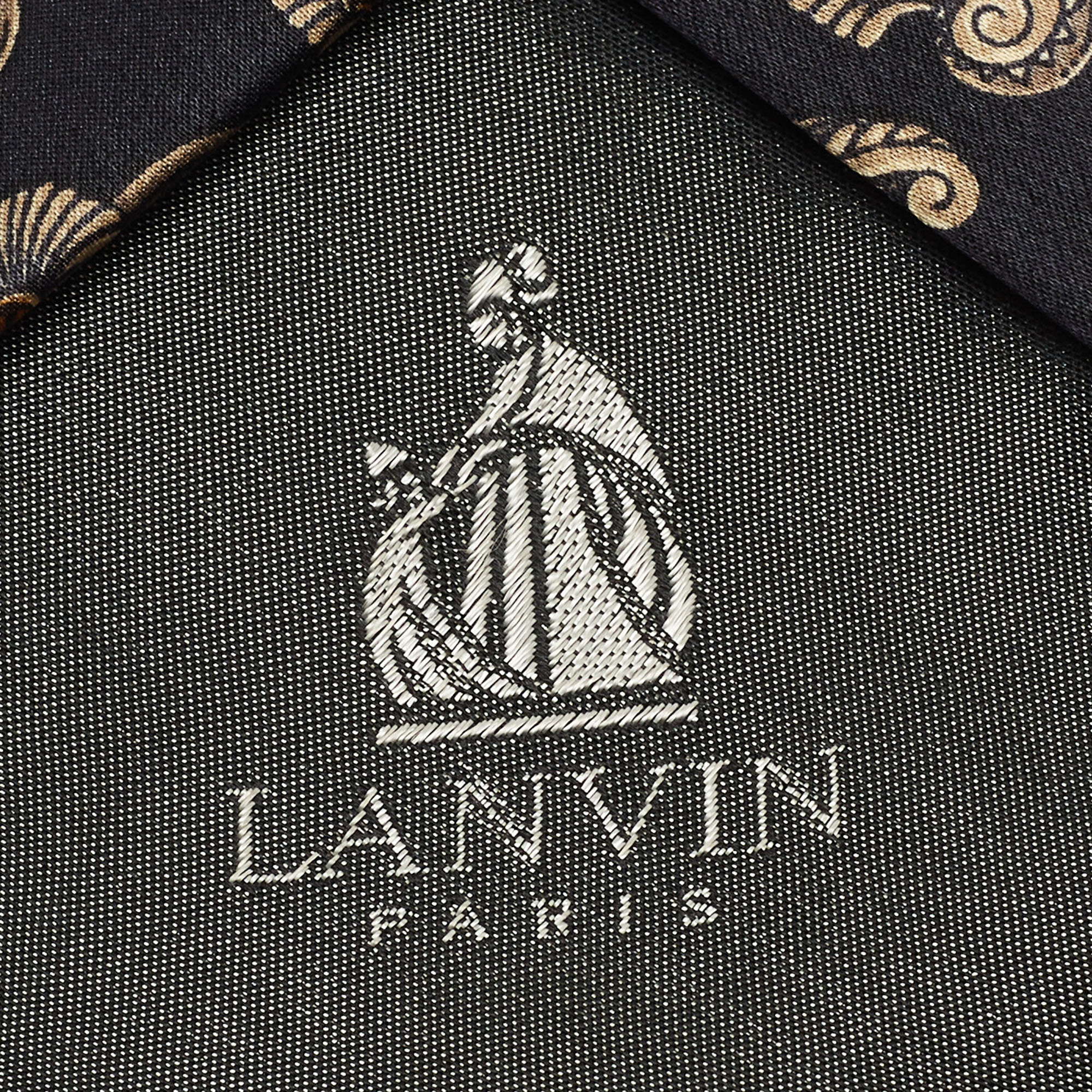 Lanvin Black Printed Silk Tie