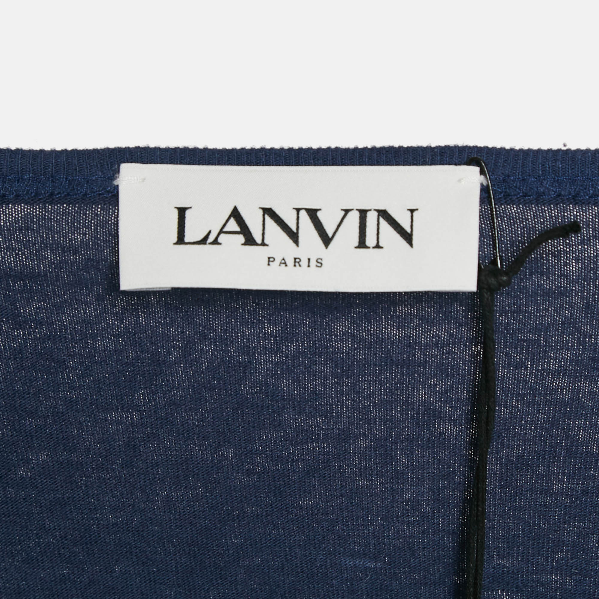 Lanvin Navy Blue Cotton Patch Work T-Shirt L