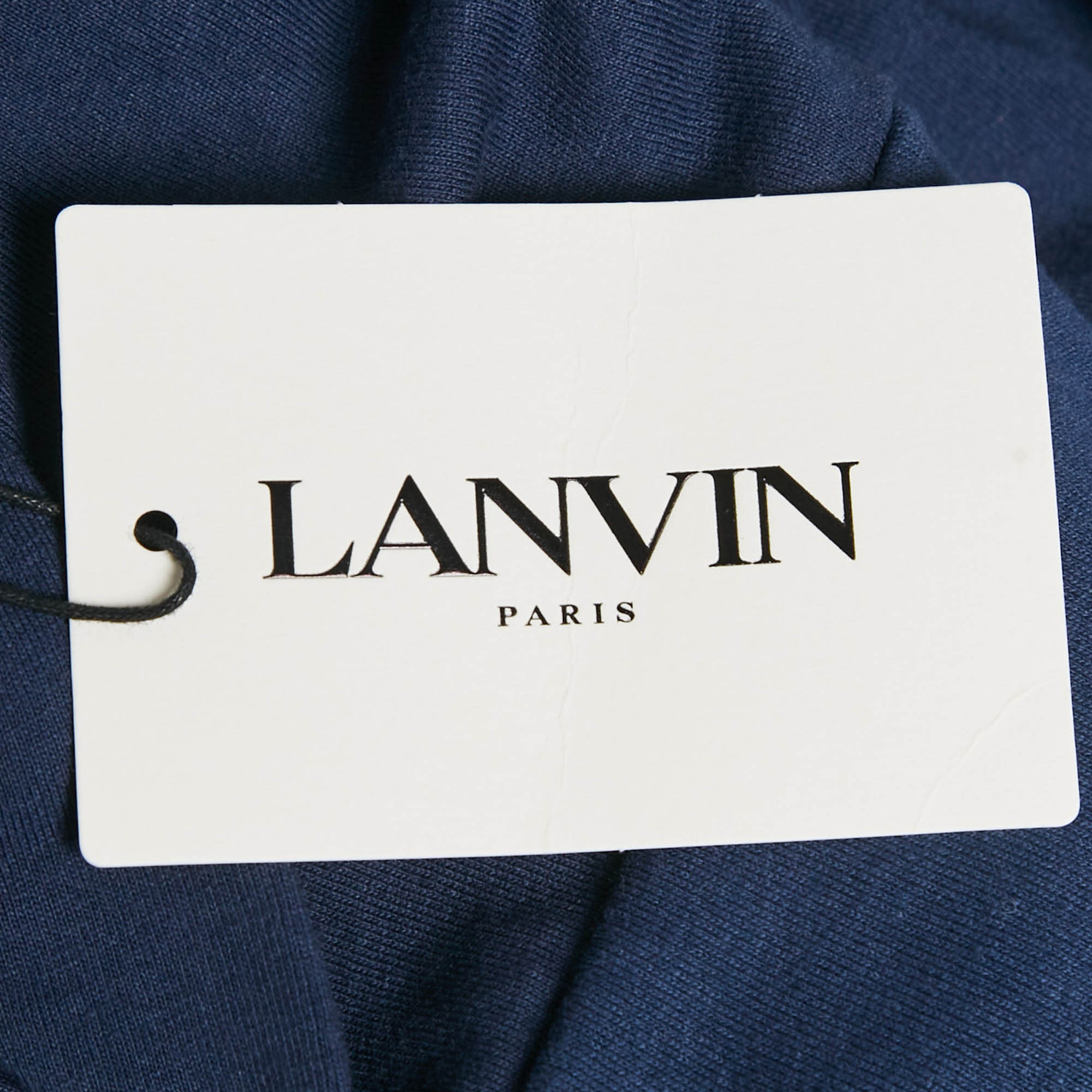 Lanvin Navy Blue Cotton Patch Work T-Shirt L