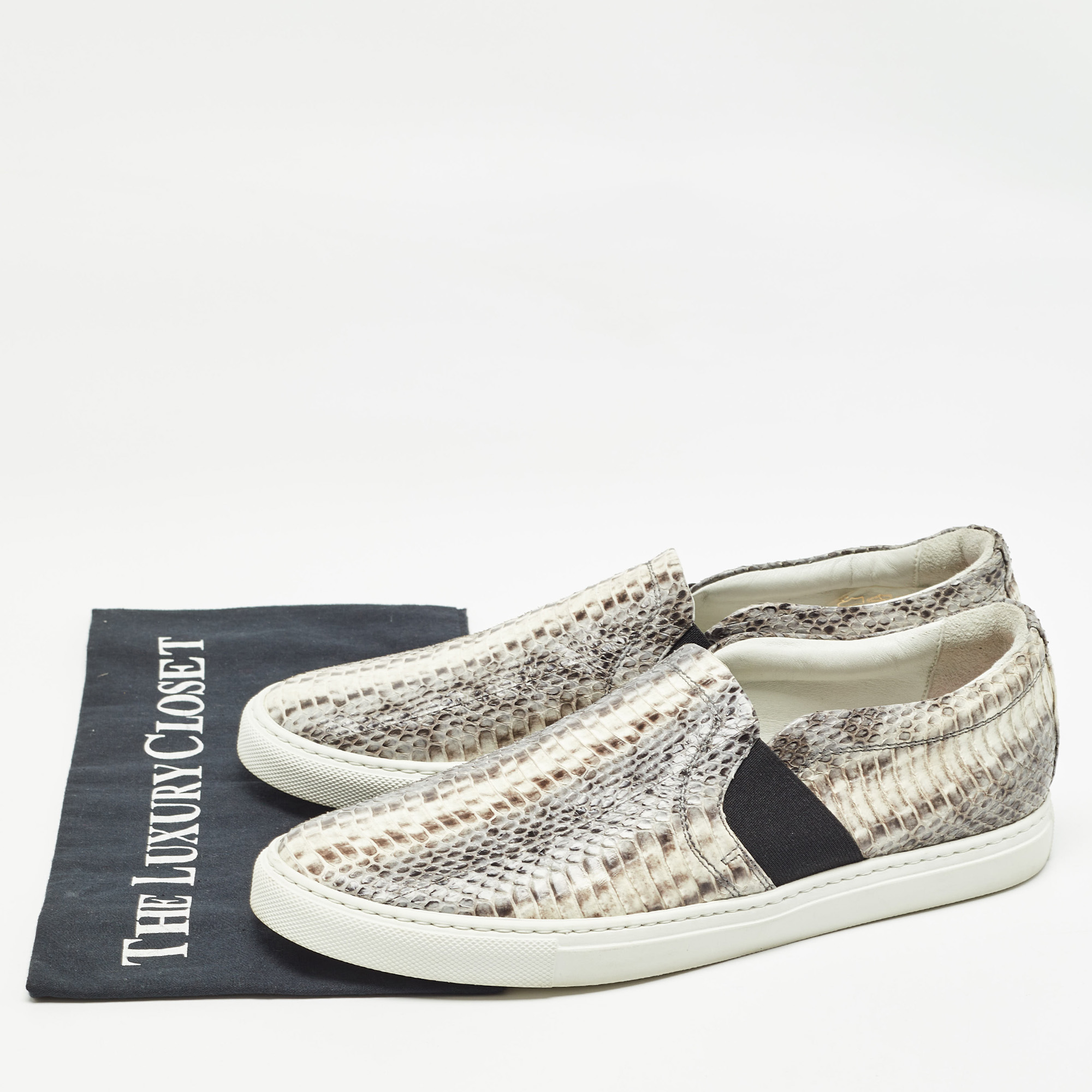 Lanvin Muticolor Water Snake Slip On Sneakers Size 41