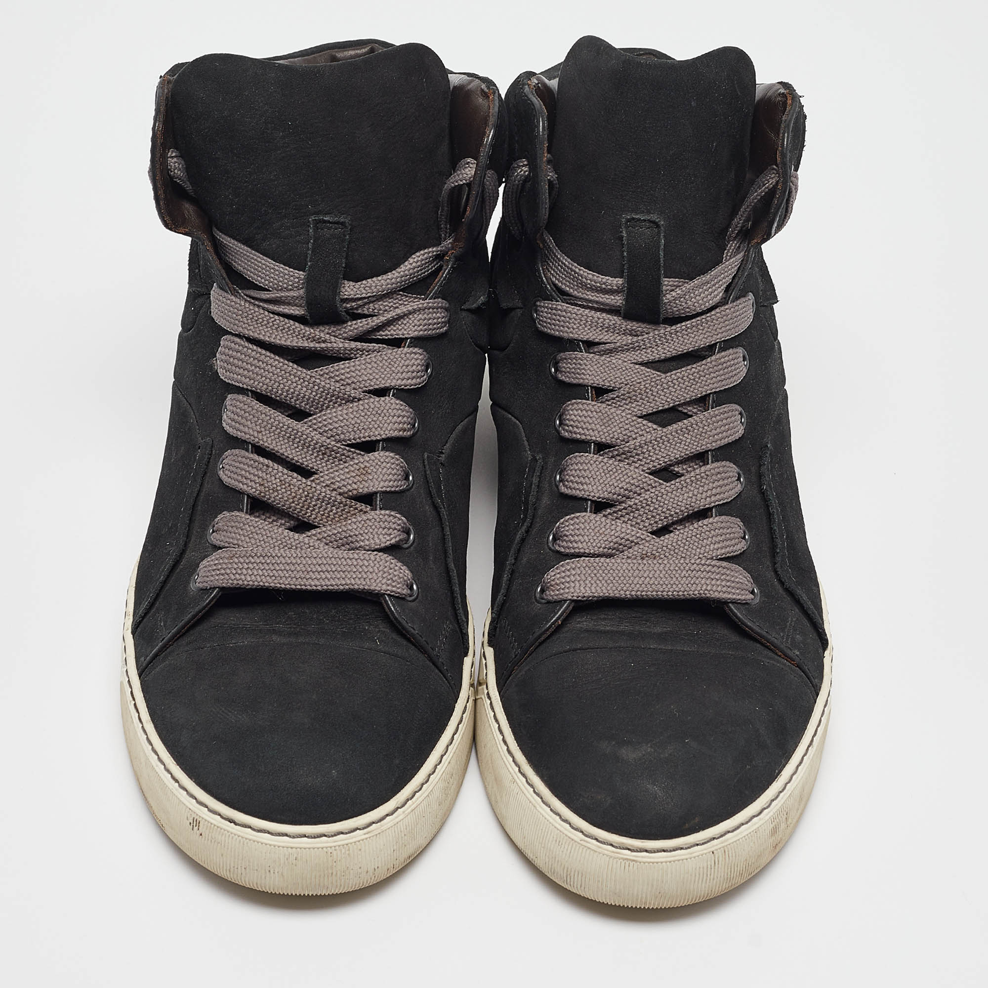 Lanvin Black Nubuck High Top Sneakers Size 42