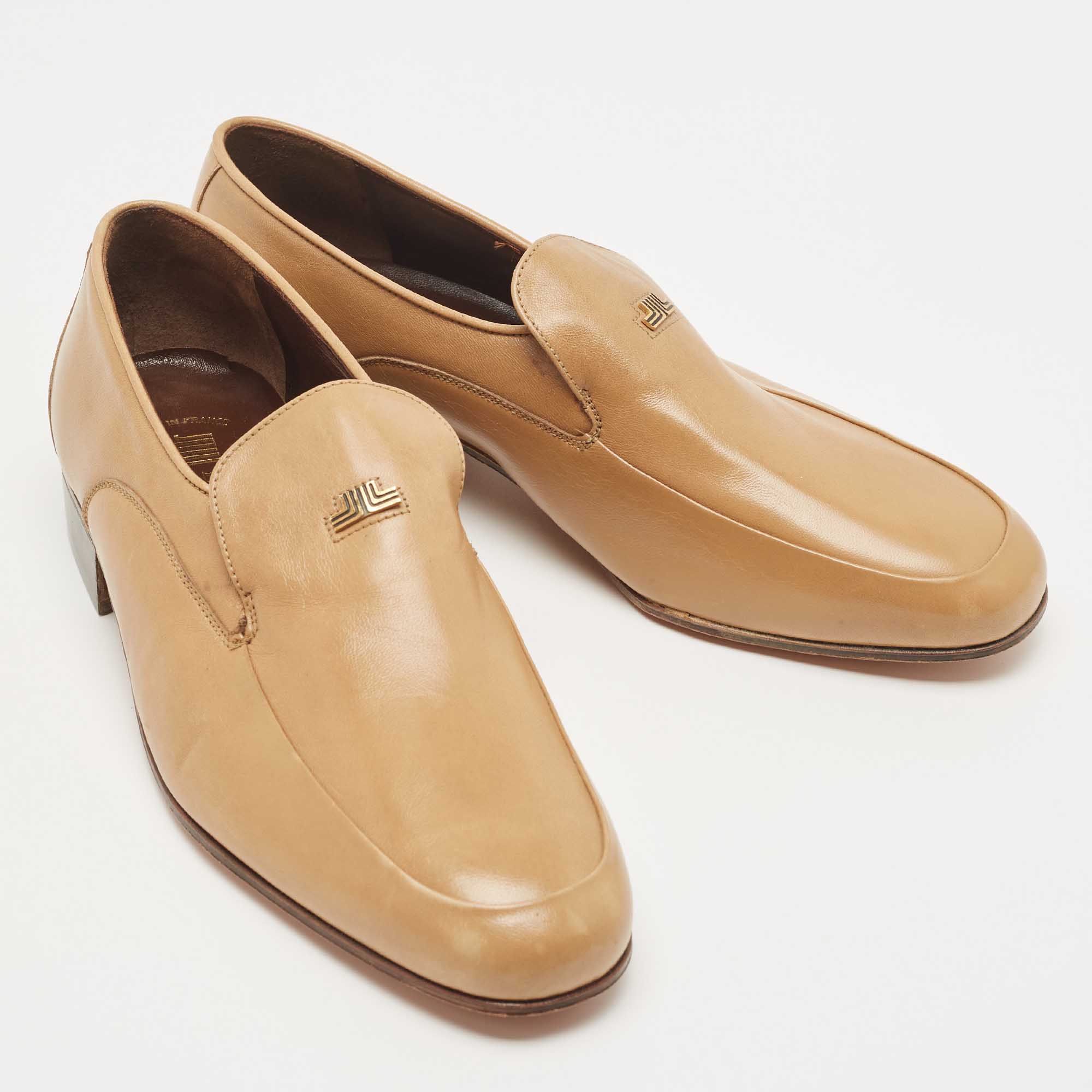 Lanvin Brown Leather Slip On Loafers Size 41.5