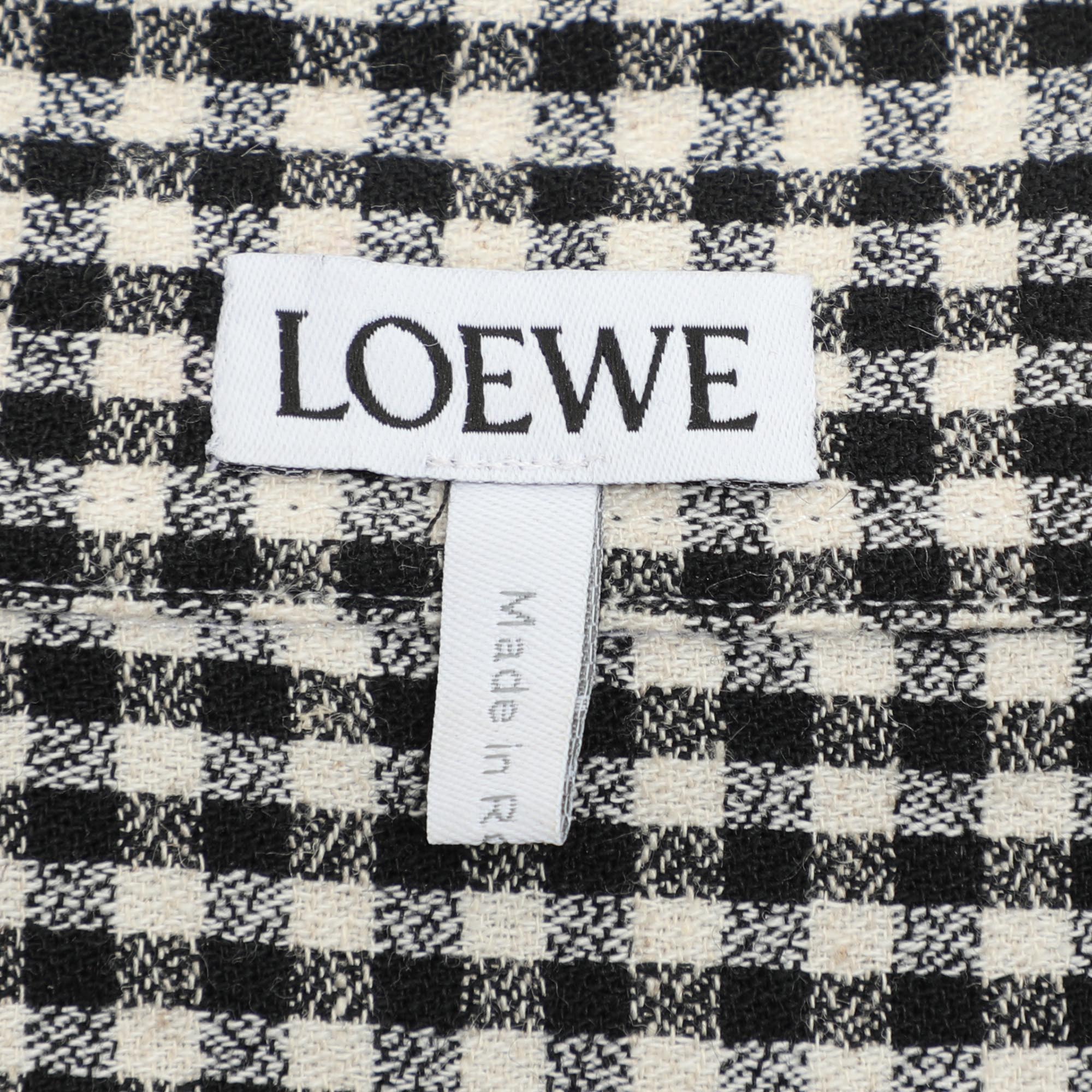 Loewe Black/White Checkered Cotton Button Front Shirt XXS