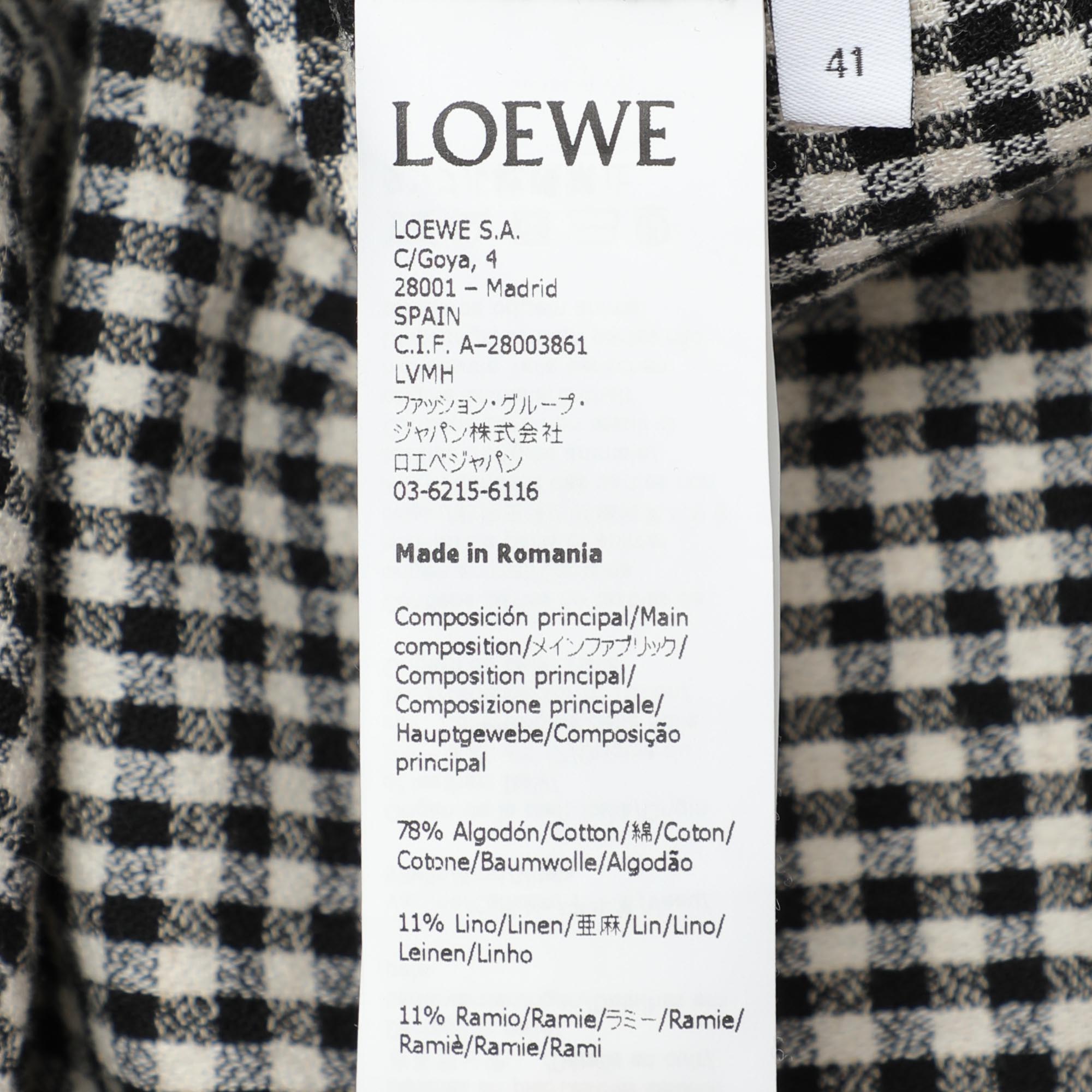 Loewe Black/White Checkered Cotton Button Front Shirt XXS